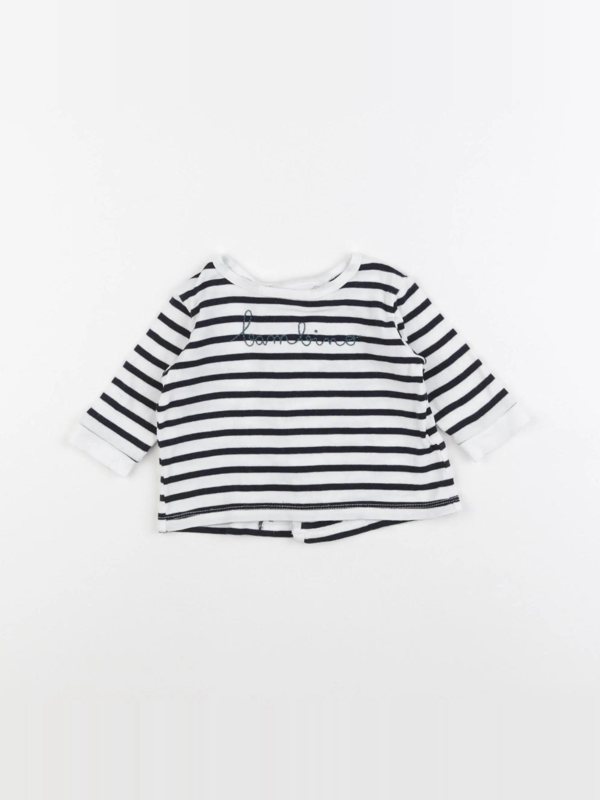 Boutchou - tee-shirt bleu, blanc - 3 mois