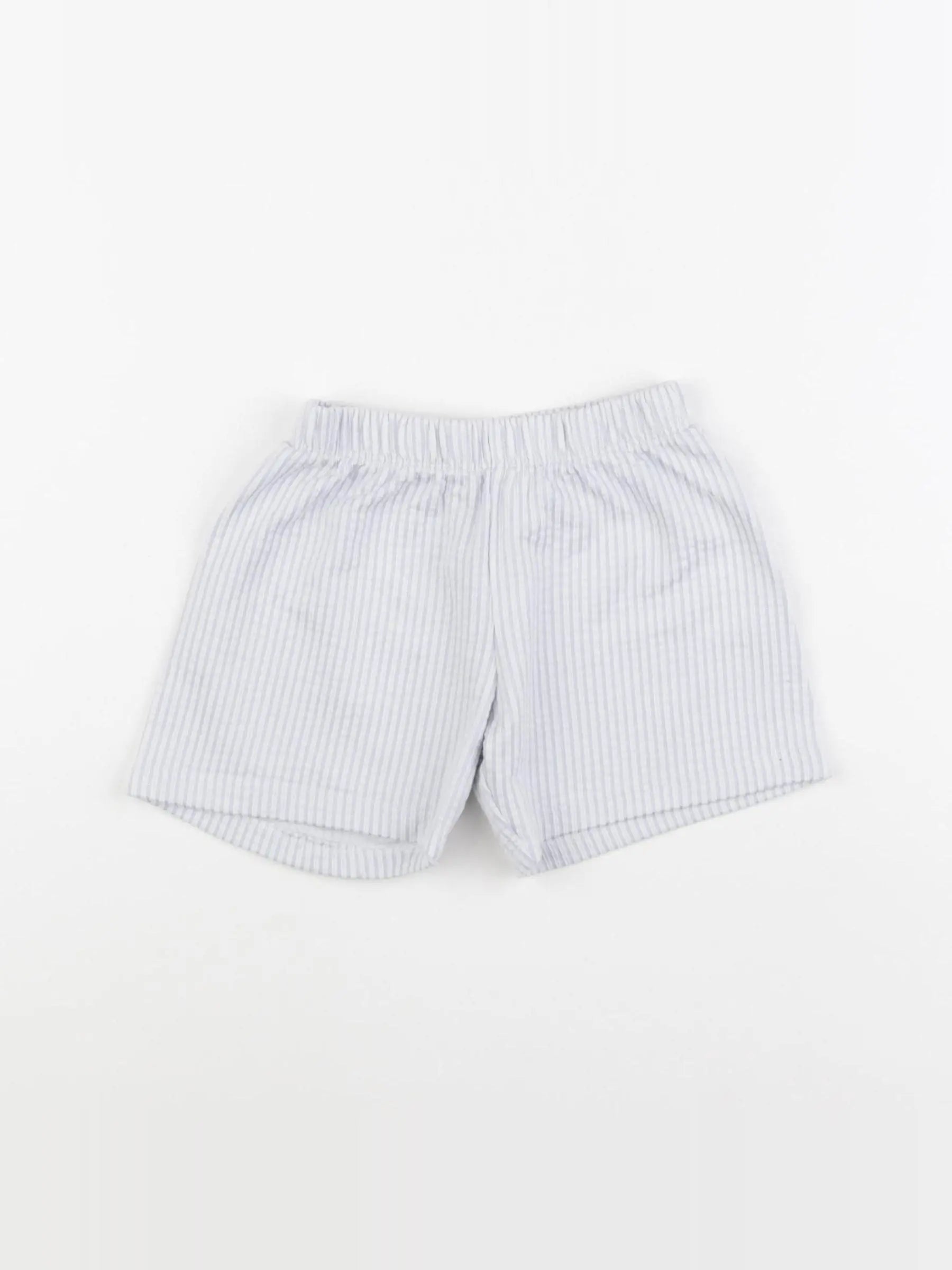 H&M - short bleu, blanc - 18/24 mois
