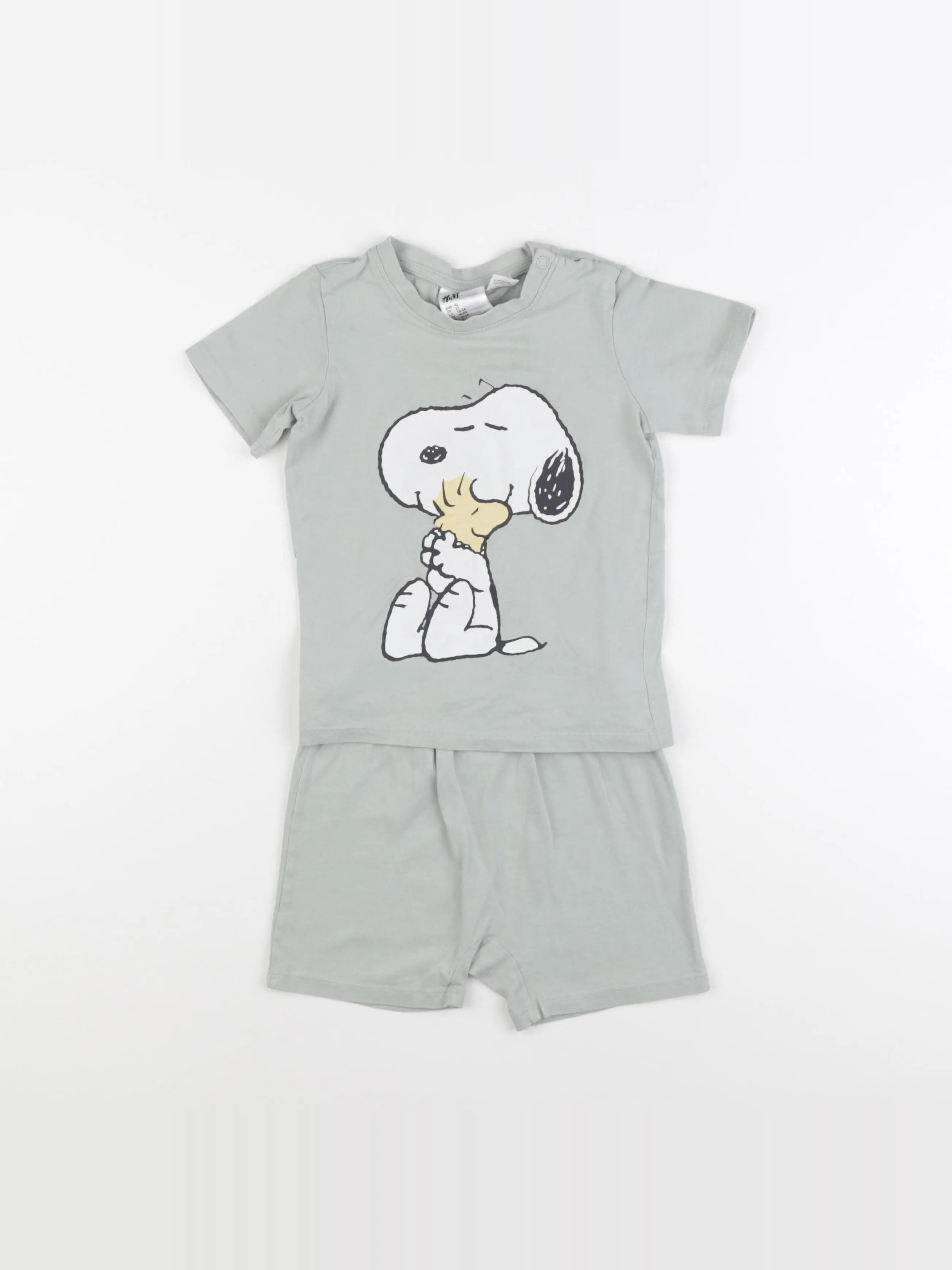 H&M - pyjama coton vert - 18/24 mois