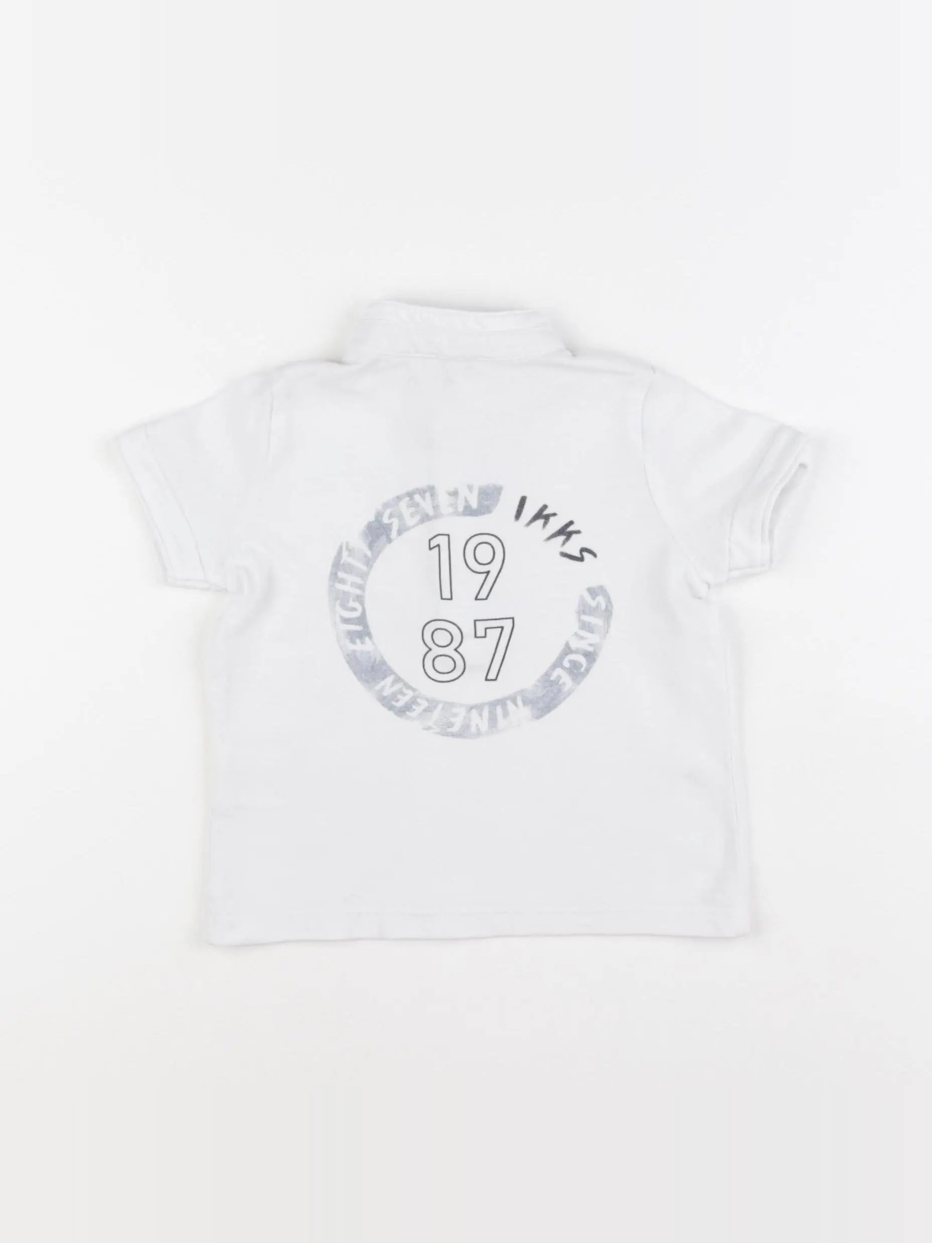 IKKS - polo imprimé au dos blanc - 12 mois