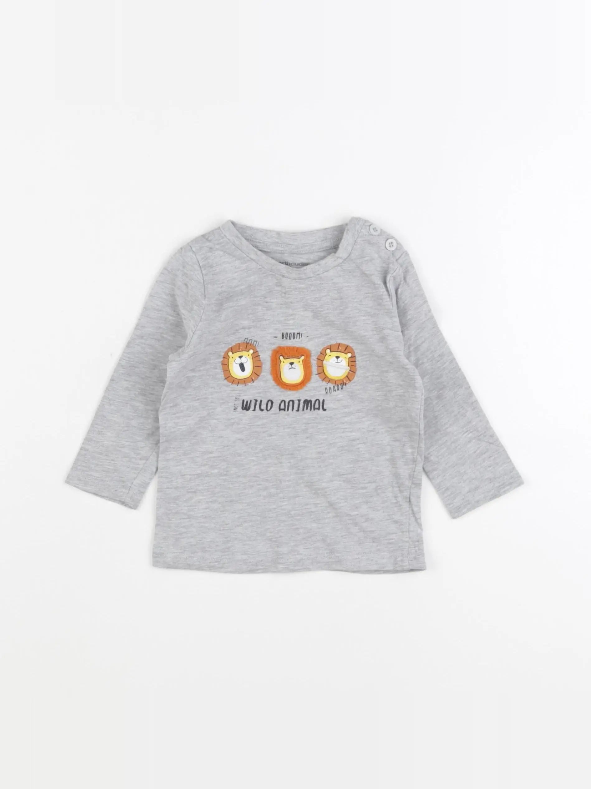 Vertbaudet - tee-shirt gris - 9 mois