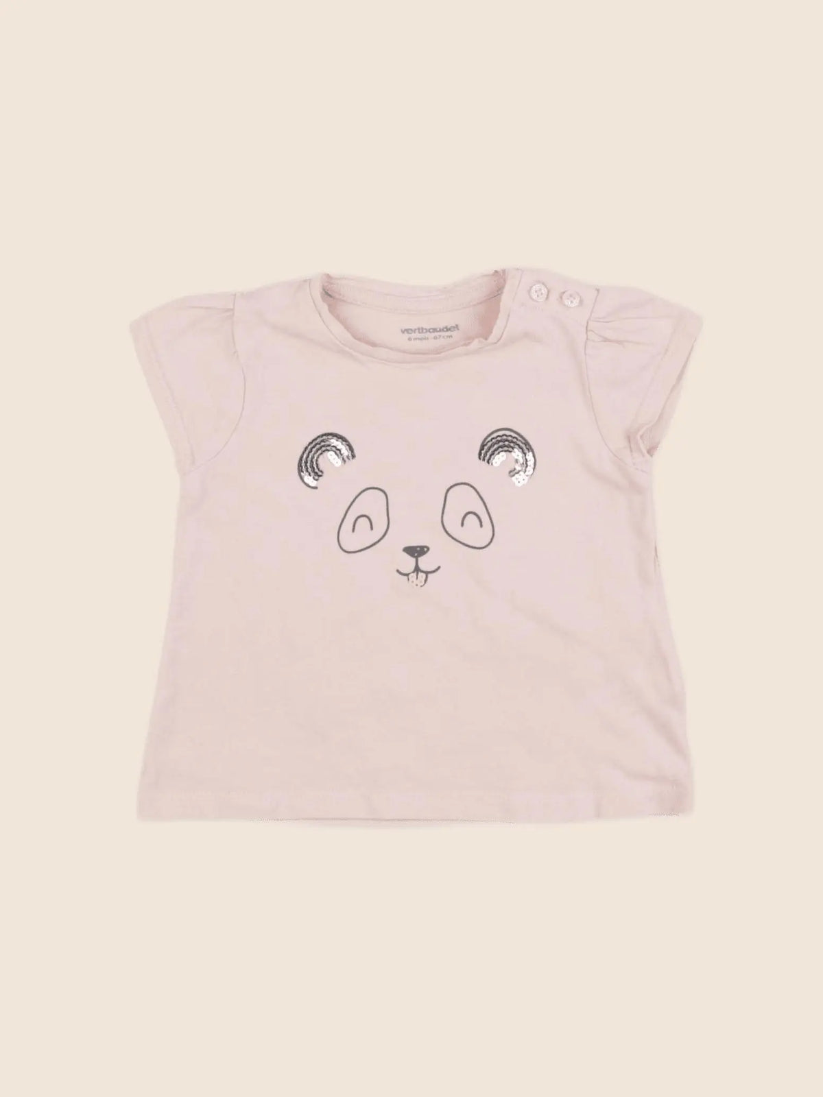 Vertbaudet - tee-shirt rose - 6 mois