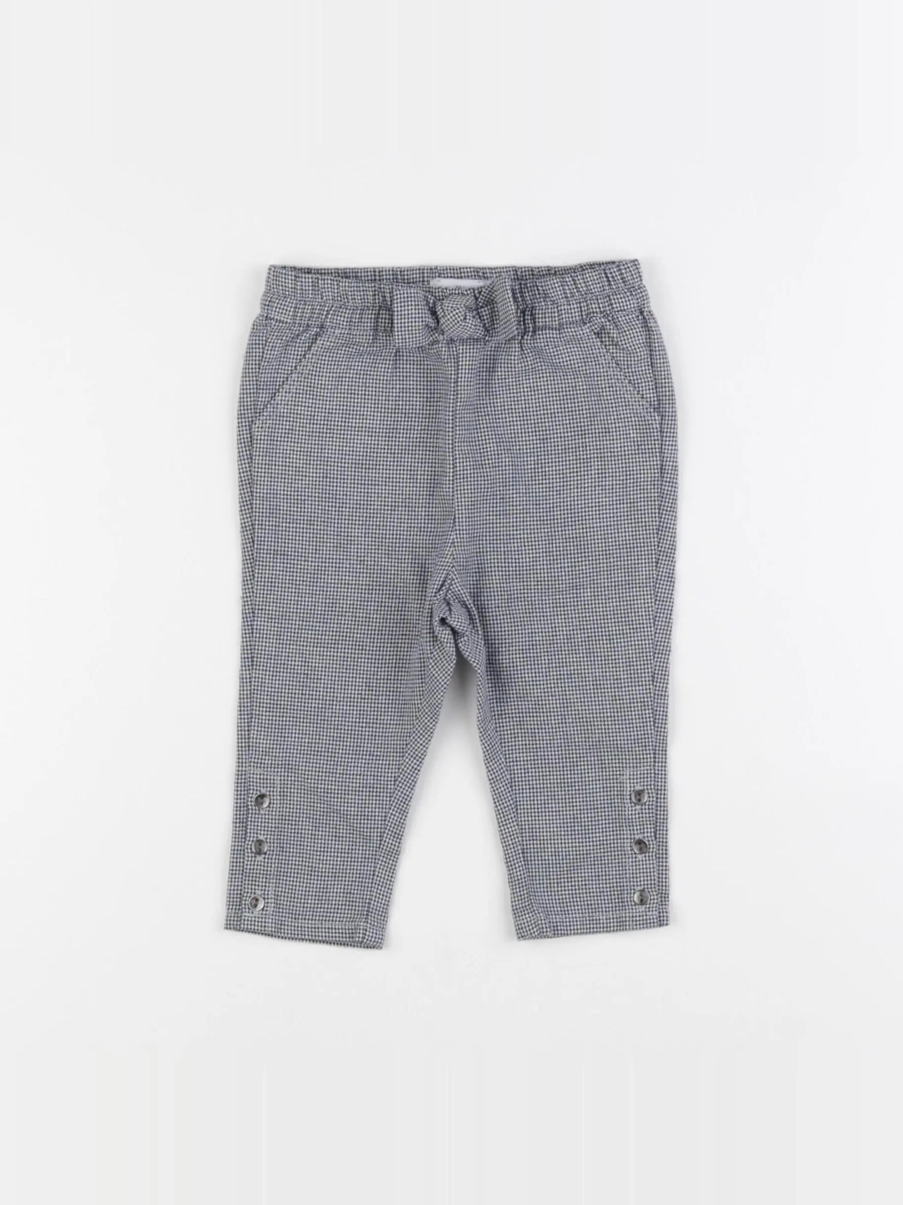 Vertbaudet - pantalon bleu, blanc - 12 mois