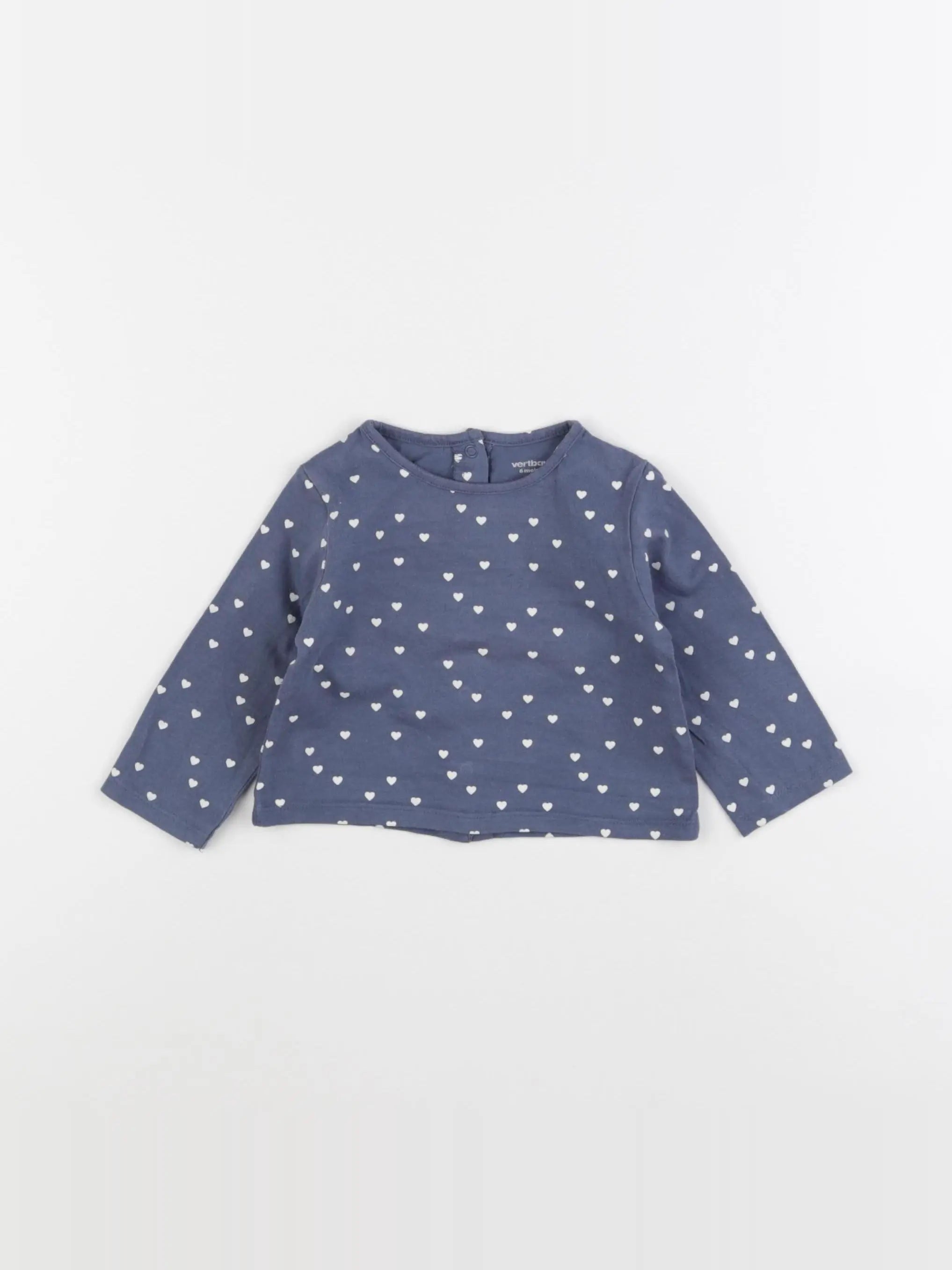 Vertbaudet - tee-shirt bleu - 6 mois