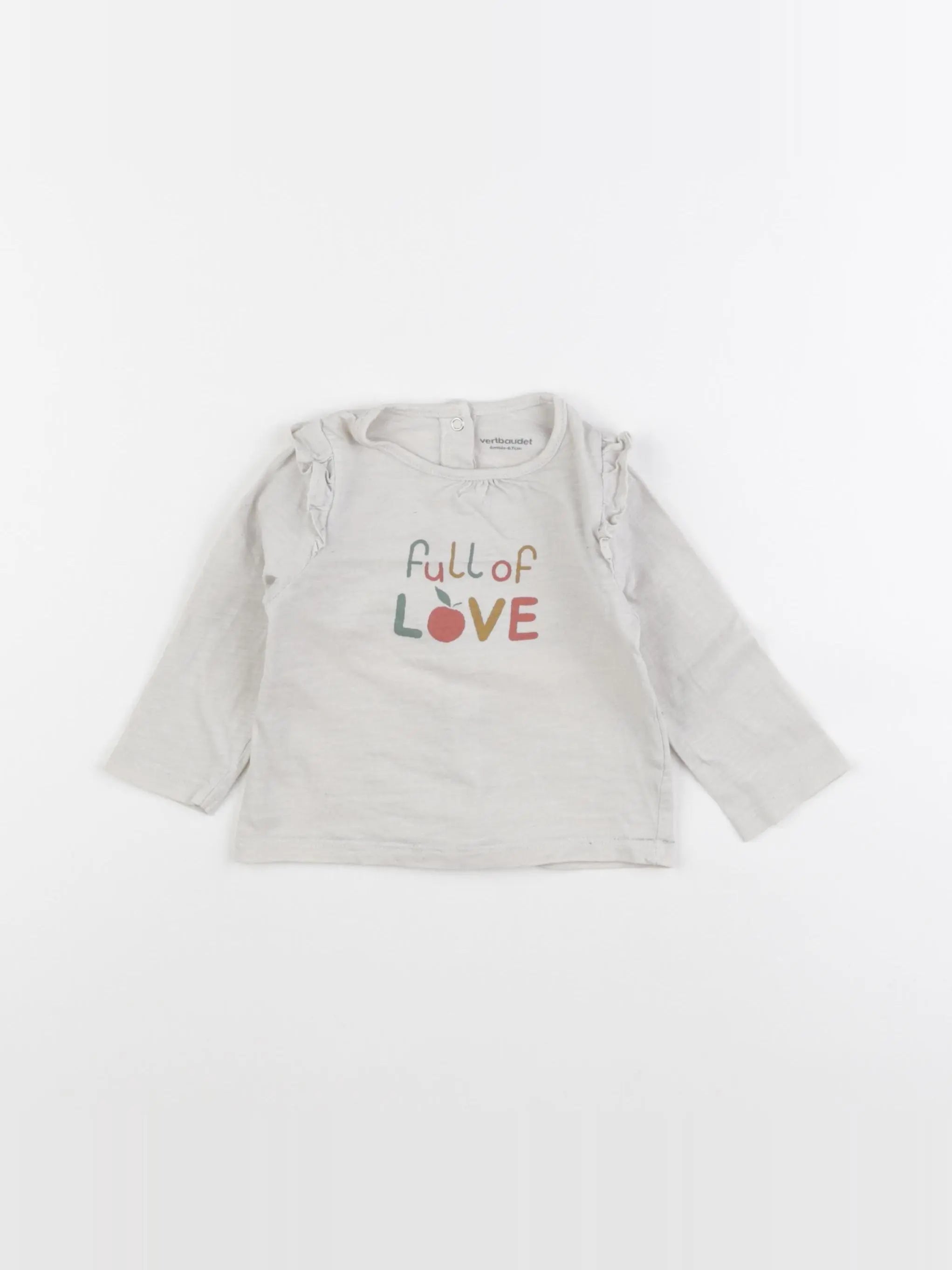 Vertbaudet - tee-shirt gris - 6 mois