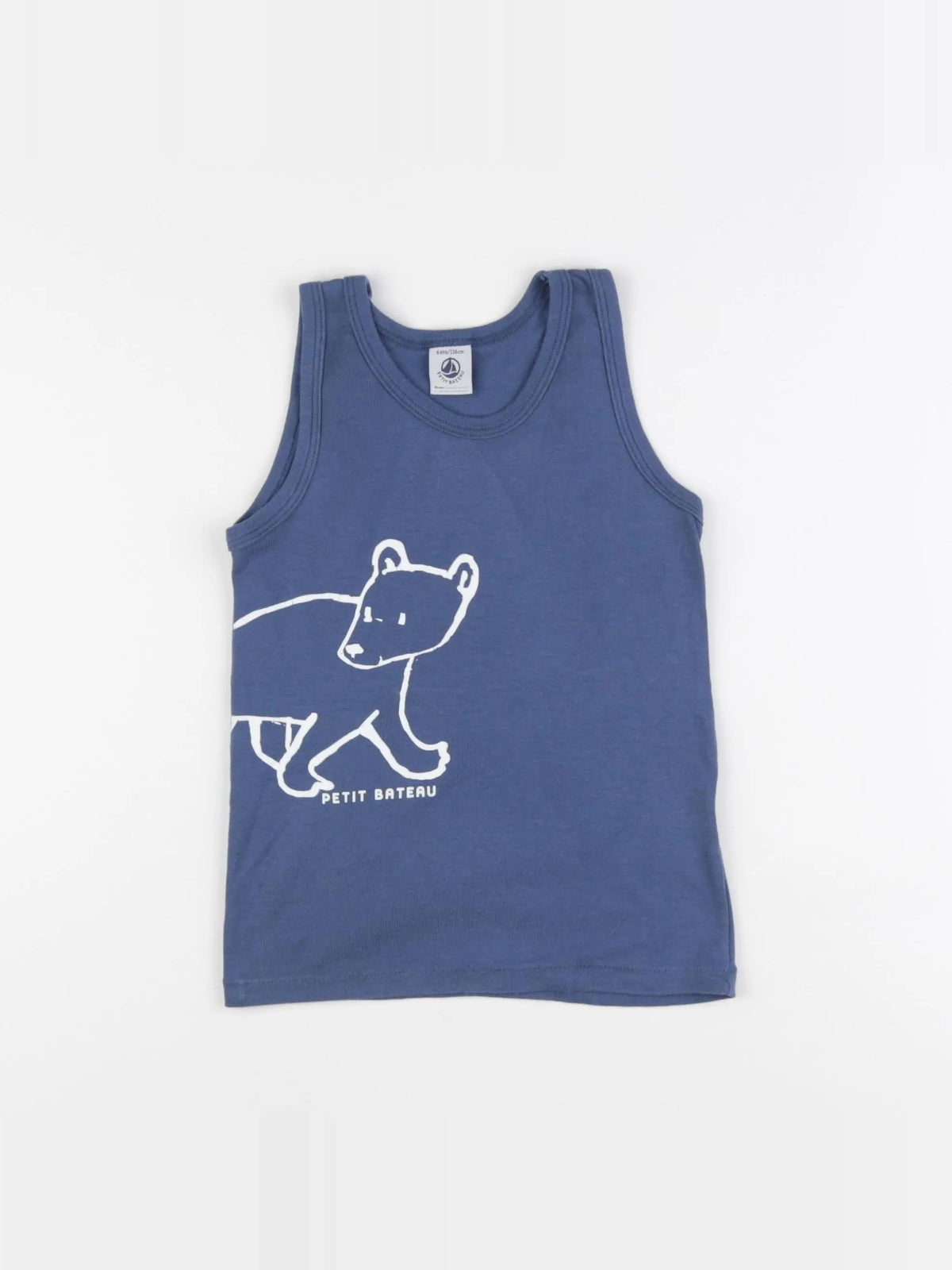 Petit Bateau - maillot de corps bleu - 6 mois