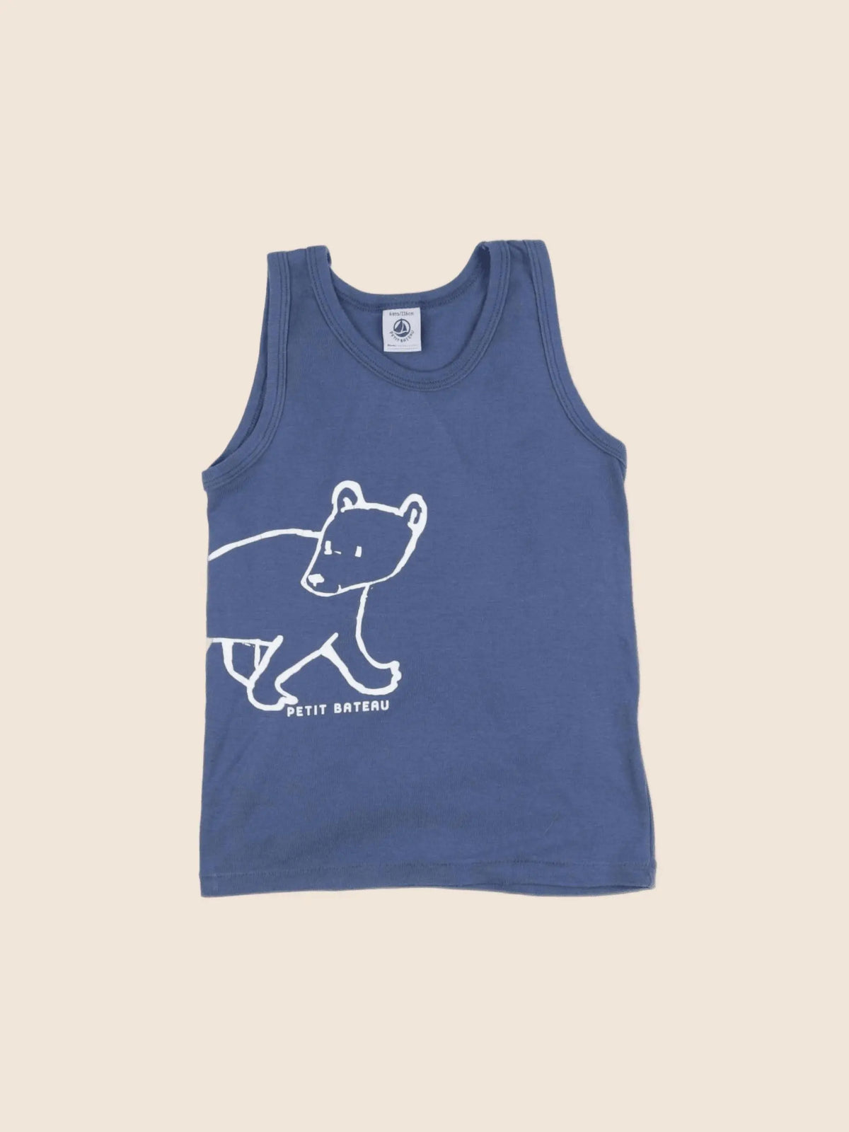 Petit Bateau - maillot de corps bleu - 6 mois