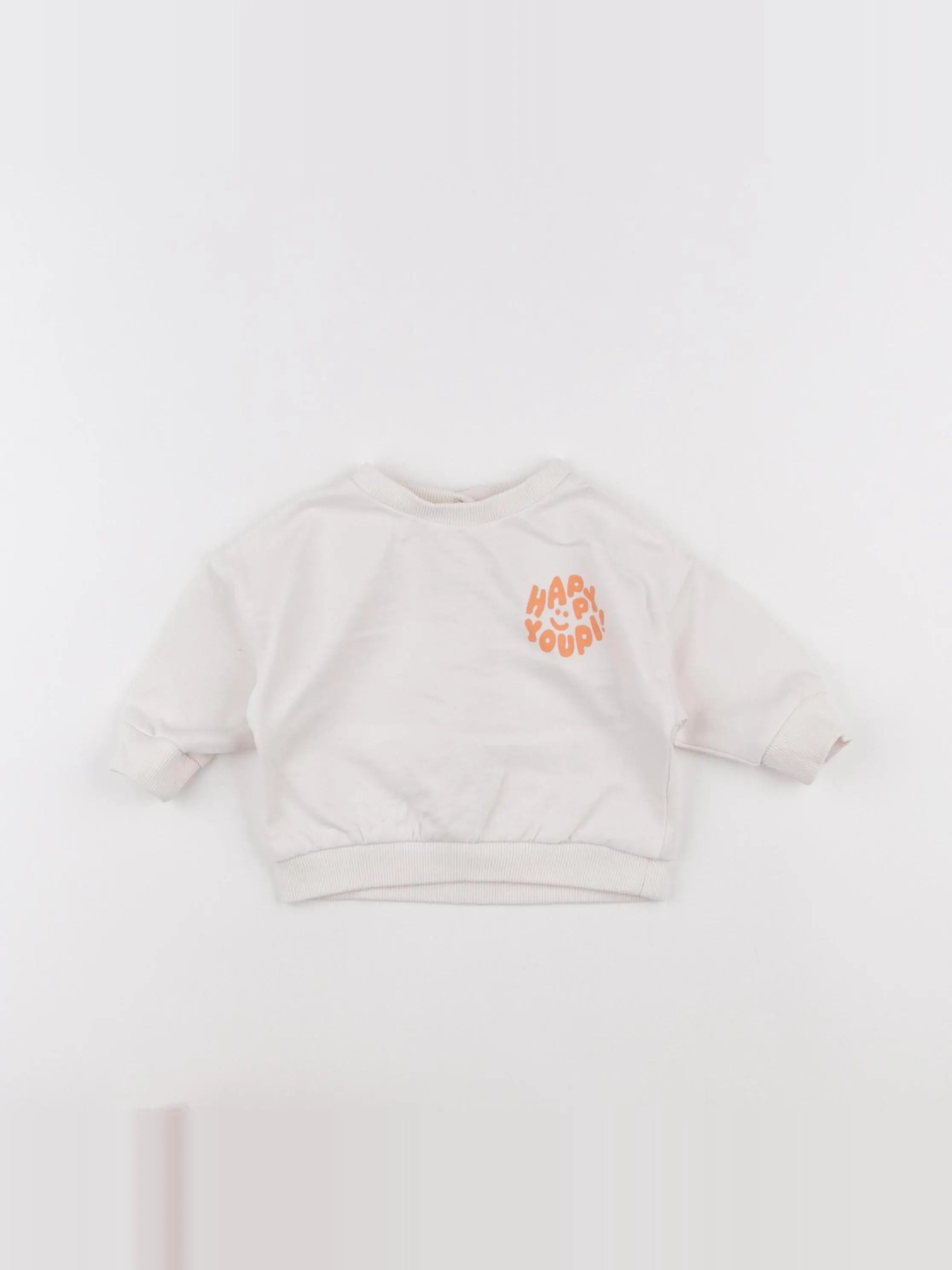 Vertbaudet - sweat beige - 3 mois