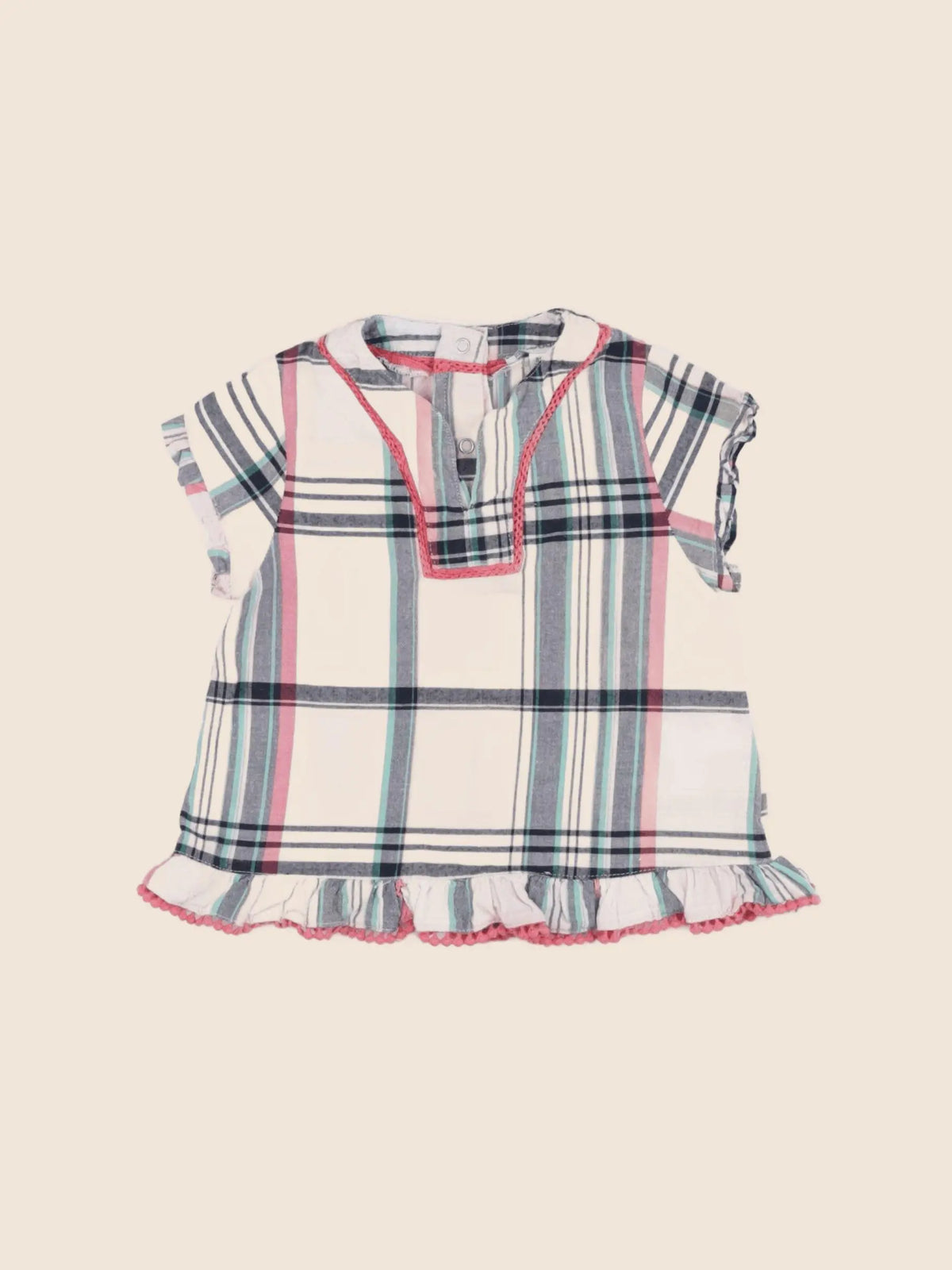 Vertbaudet - blouse rose, vert - 18 mois