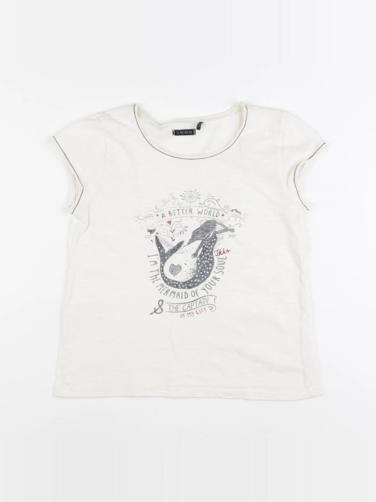 IKKS - tee-shirt beige - 8 ans