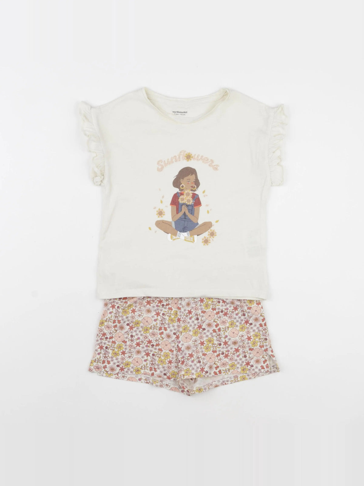 Vertbaudet - pyjama coton beige, multicolore - 5 ans