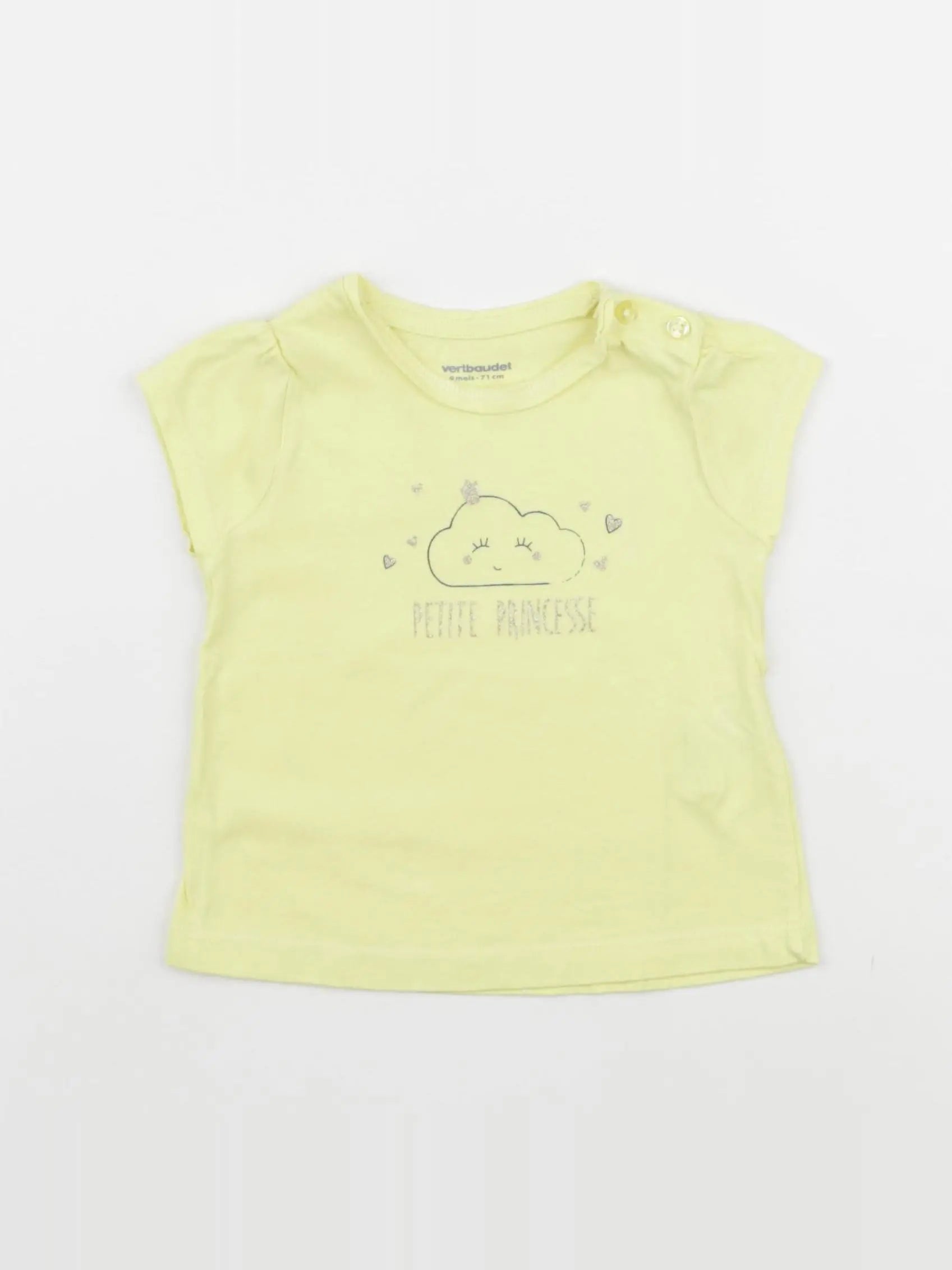 Vertbaudet - tee-shirt jaune - 9 mois