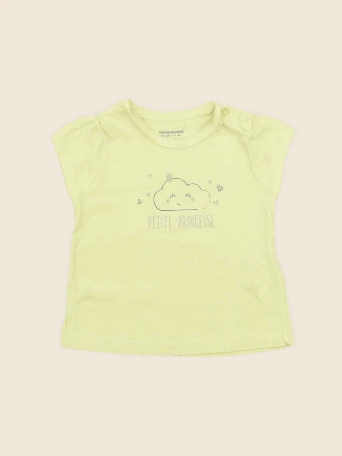 Vertbaudet - tee-shirt jaune - 9 mois