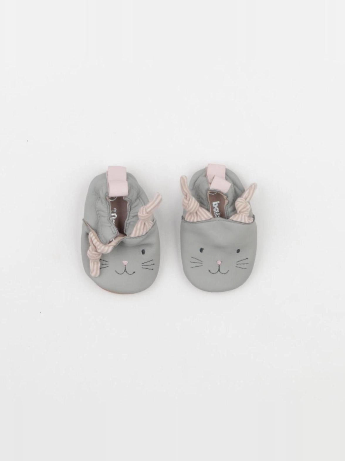 Moulin Roty - chaussons gris, rose - pointure 15/16/17