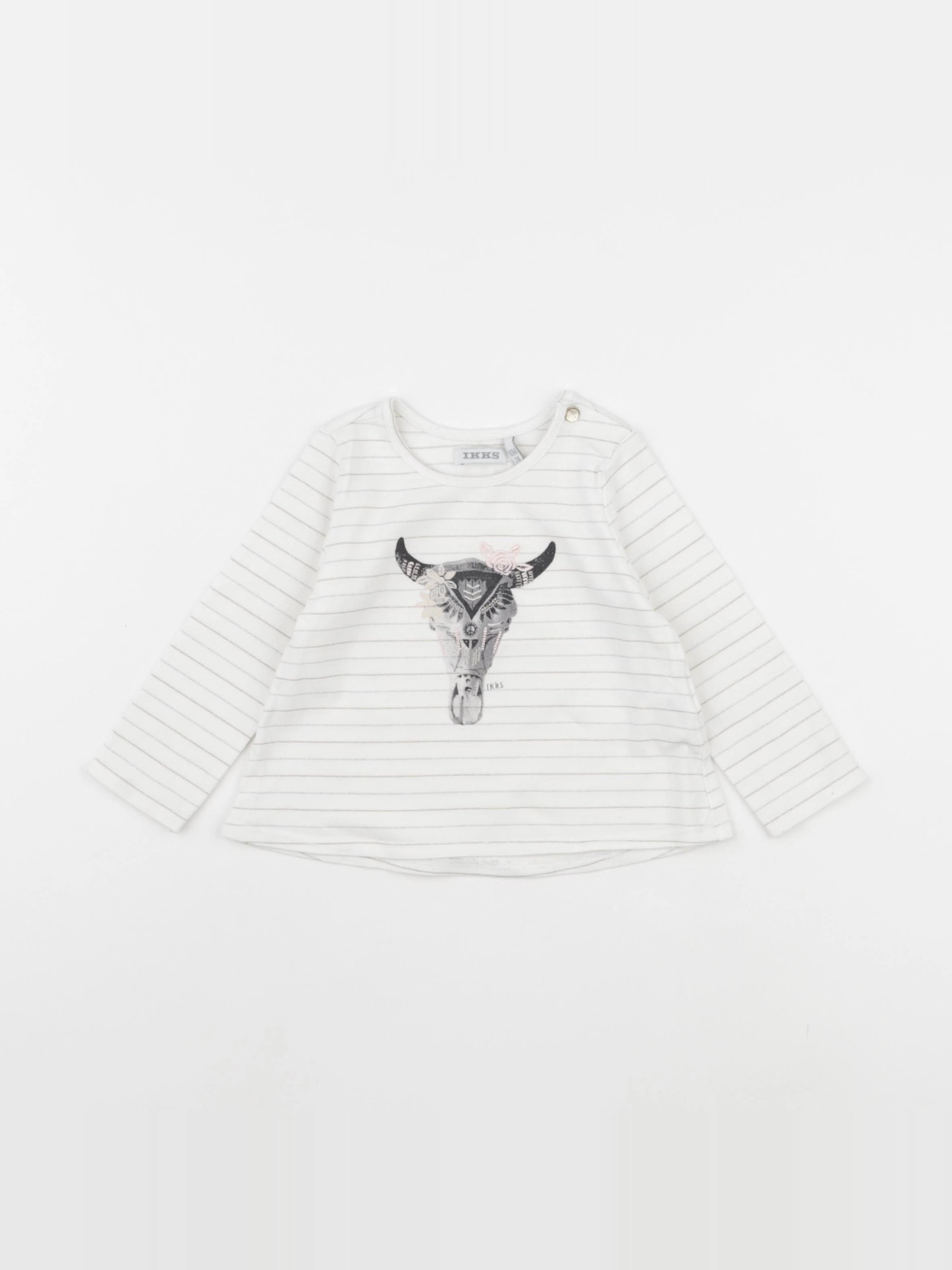 IKKS - tee-shirt blanc, or, argent - 12 mois