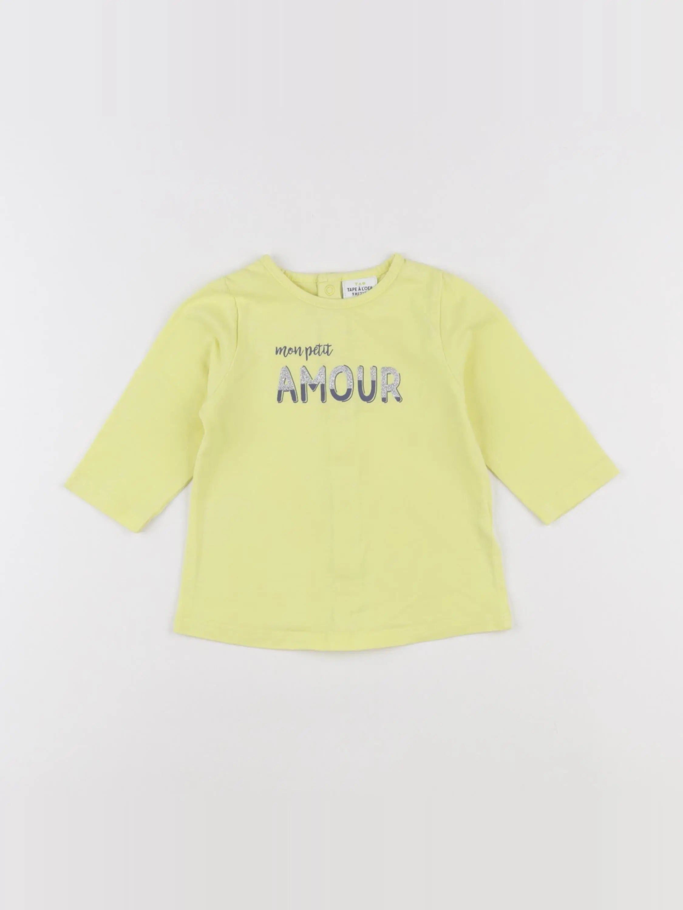 Tape à l'oeil - tee-shirt jaune, argent - 9 mois