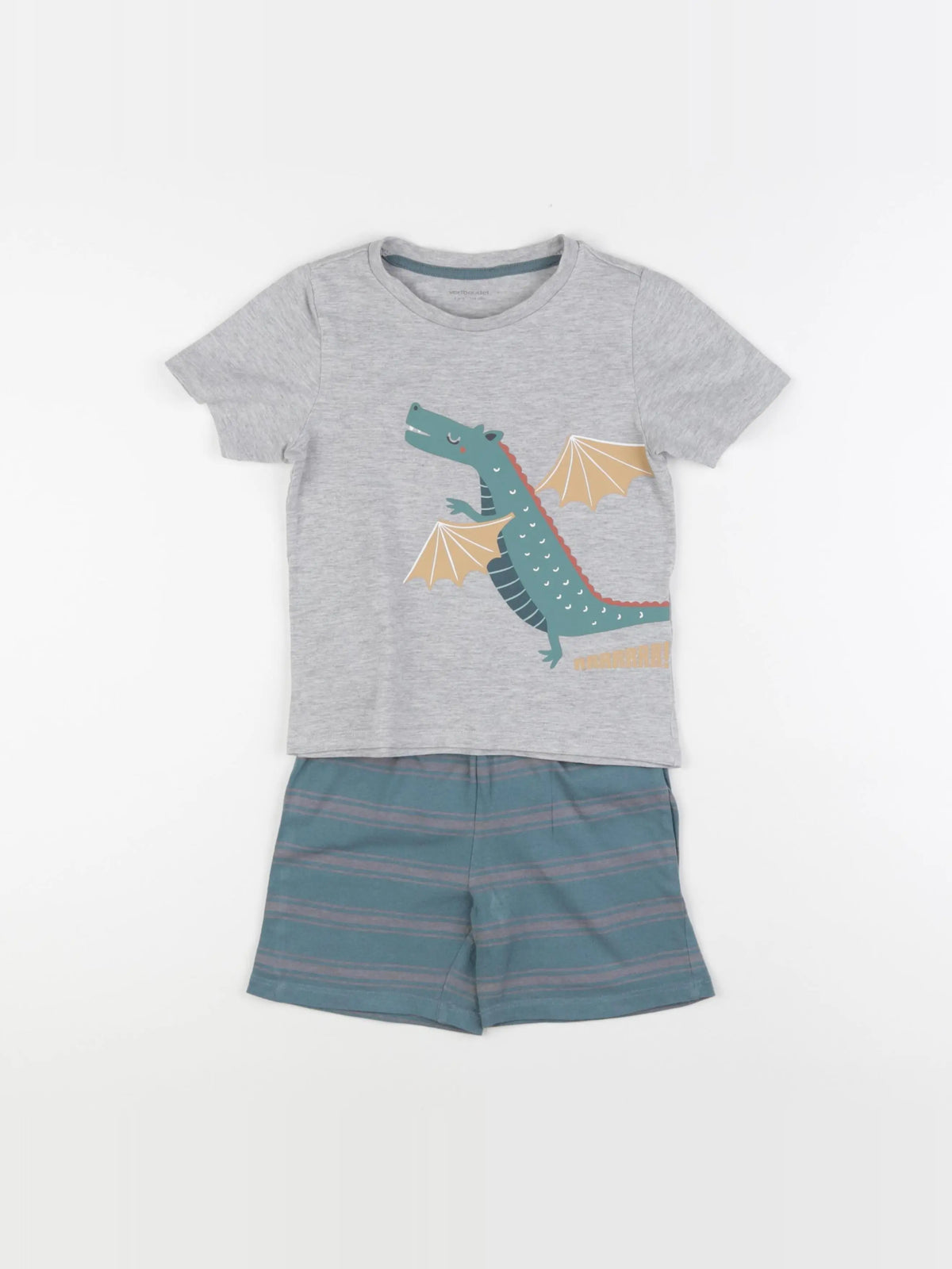 Vertbaudet - pyjama coton bleu, gris - 4 ans