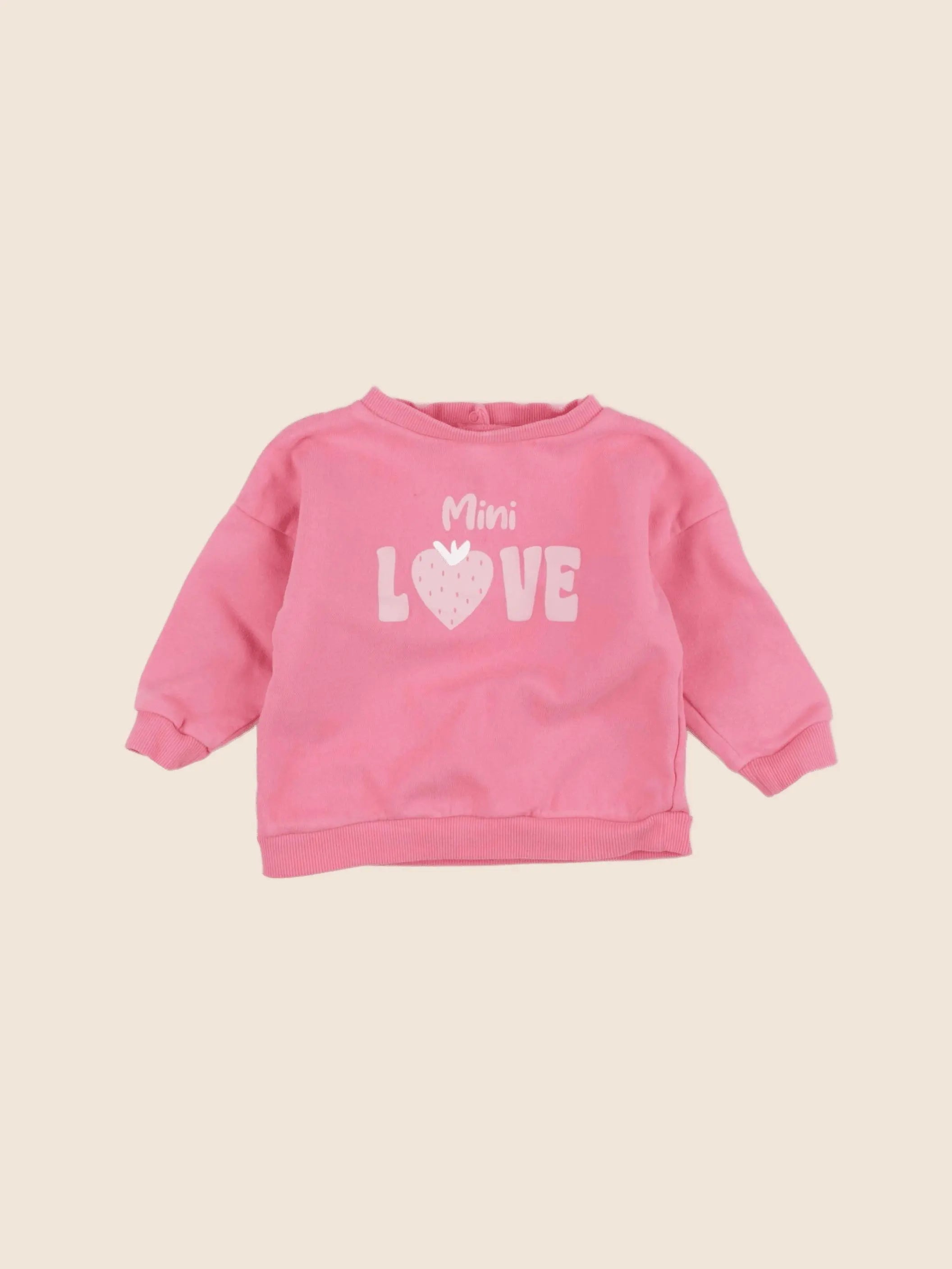 Vertbaudet - sweat rose - 9 mois