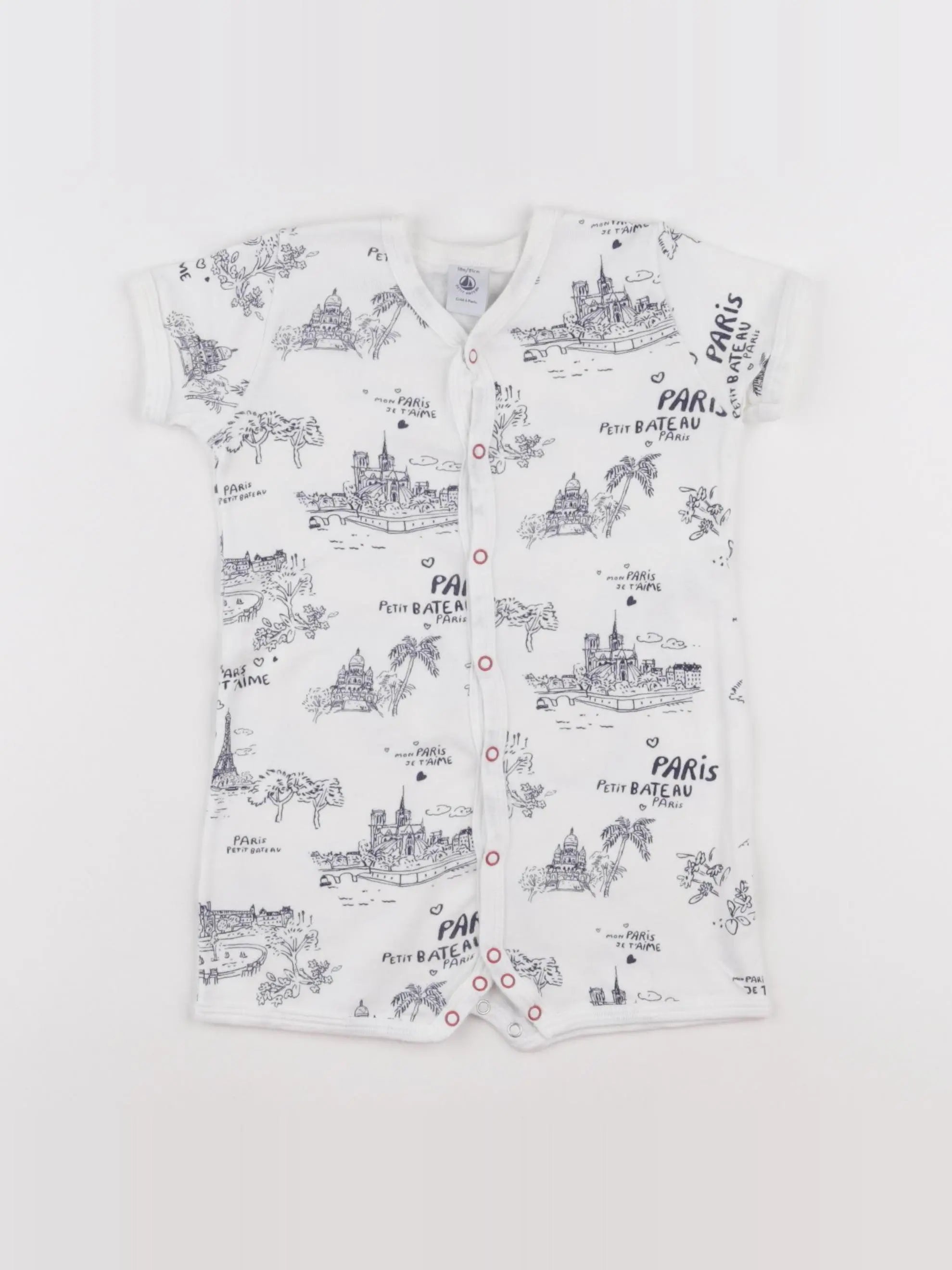 Petit Bateau - pyjama coton bleu - 18 mois