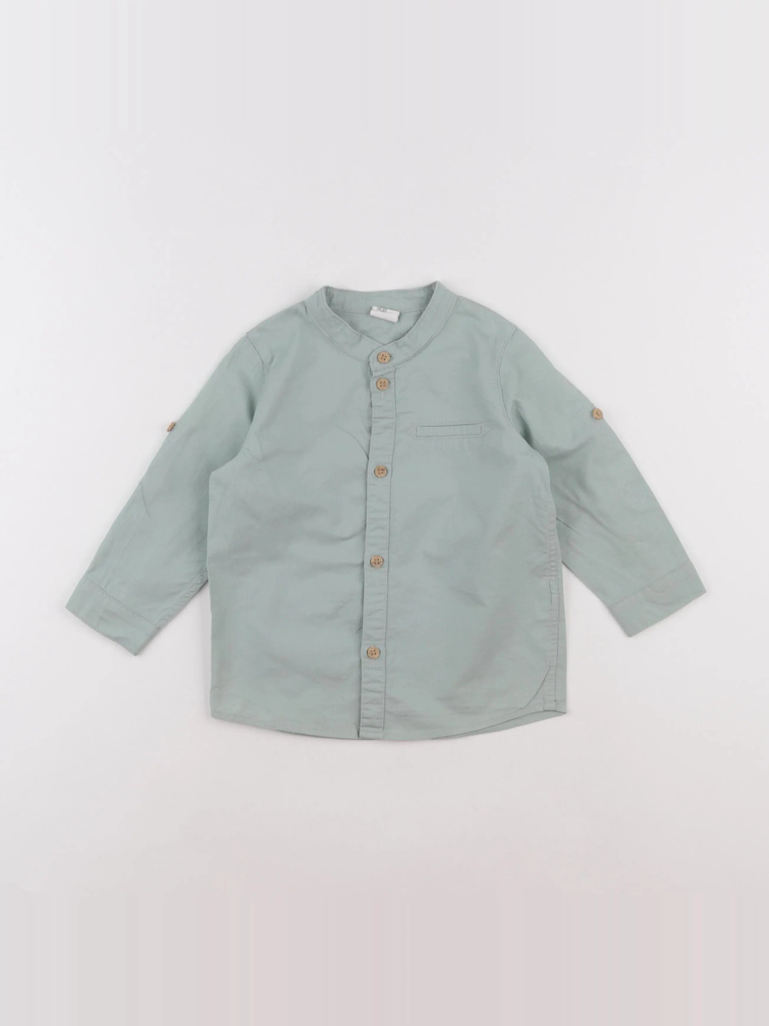 H&M - chemise vert - 9/12 mois