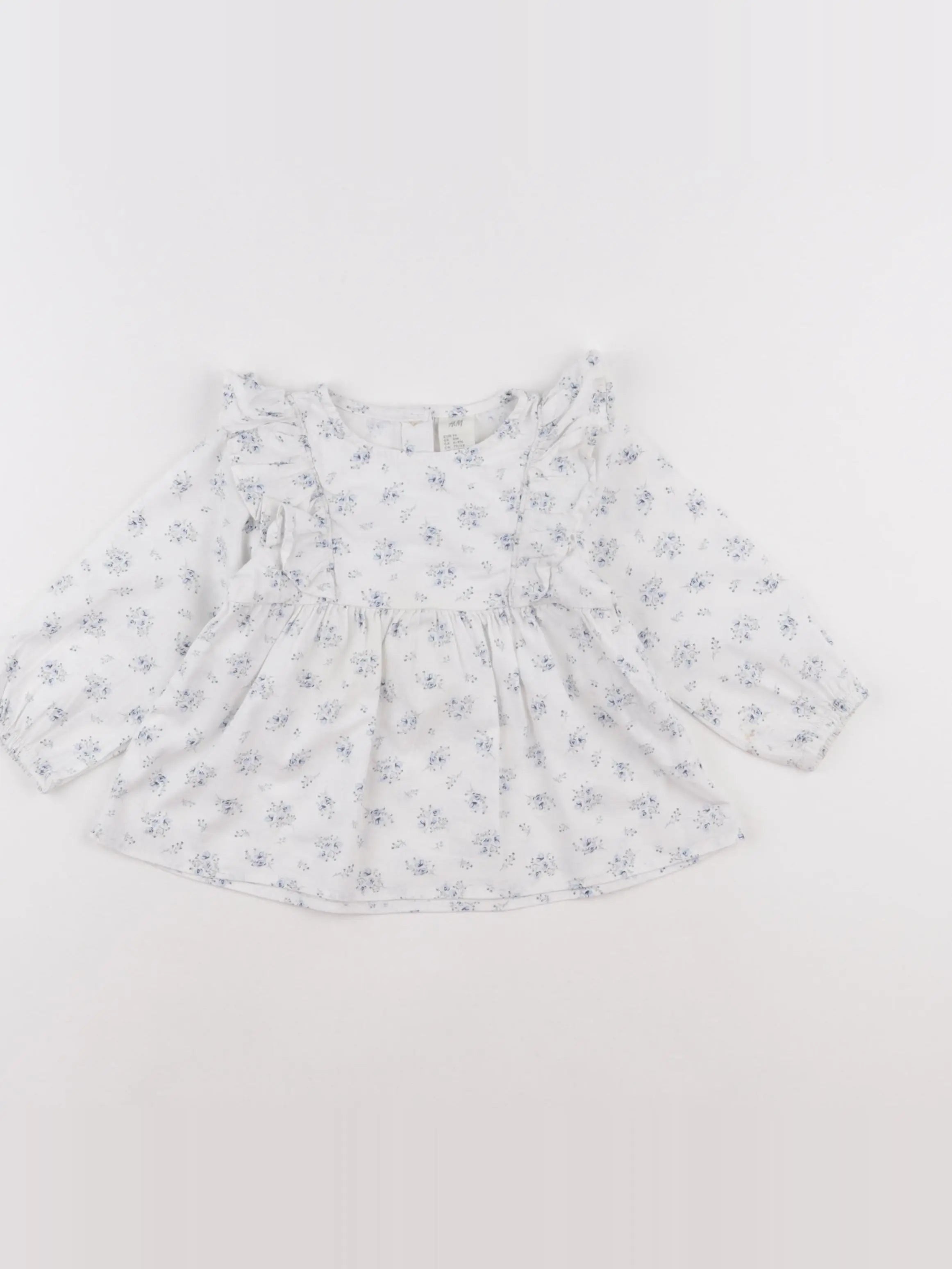 H&M - blouse bleu - 6/9 mois