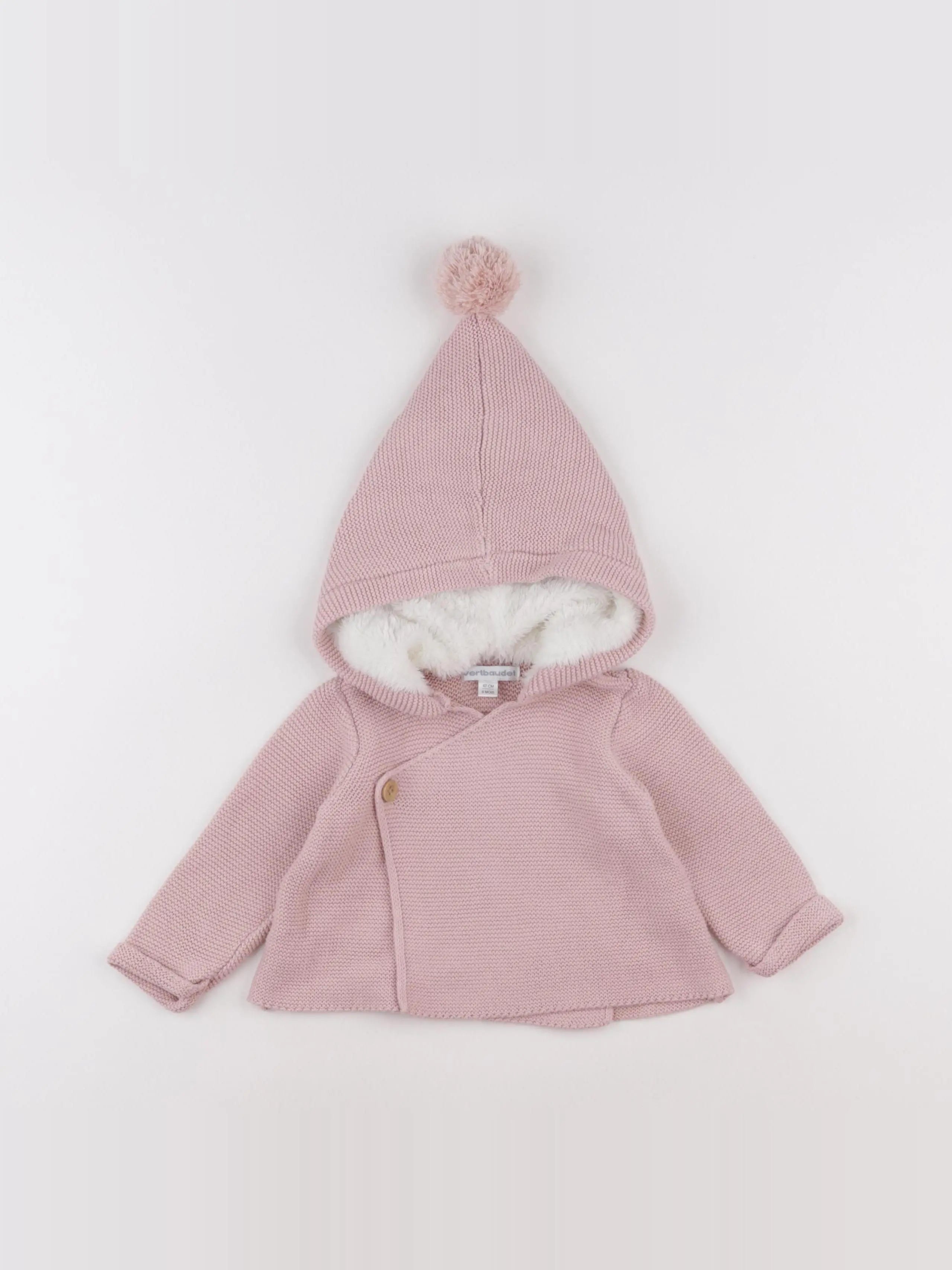 Vertbaudet - gilet rose - 6 mois