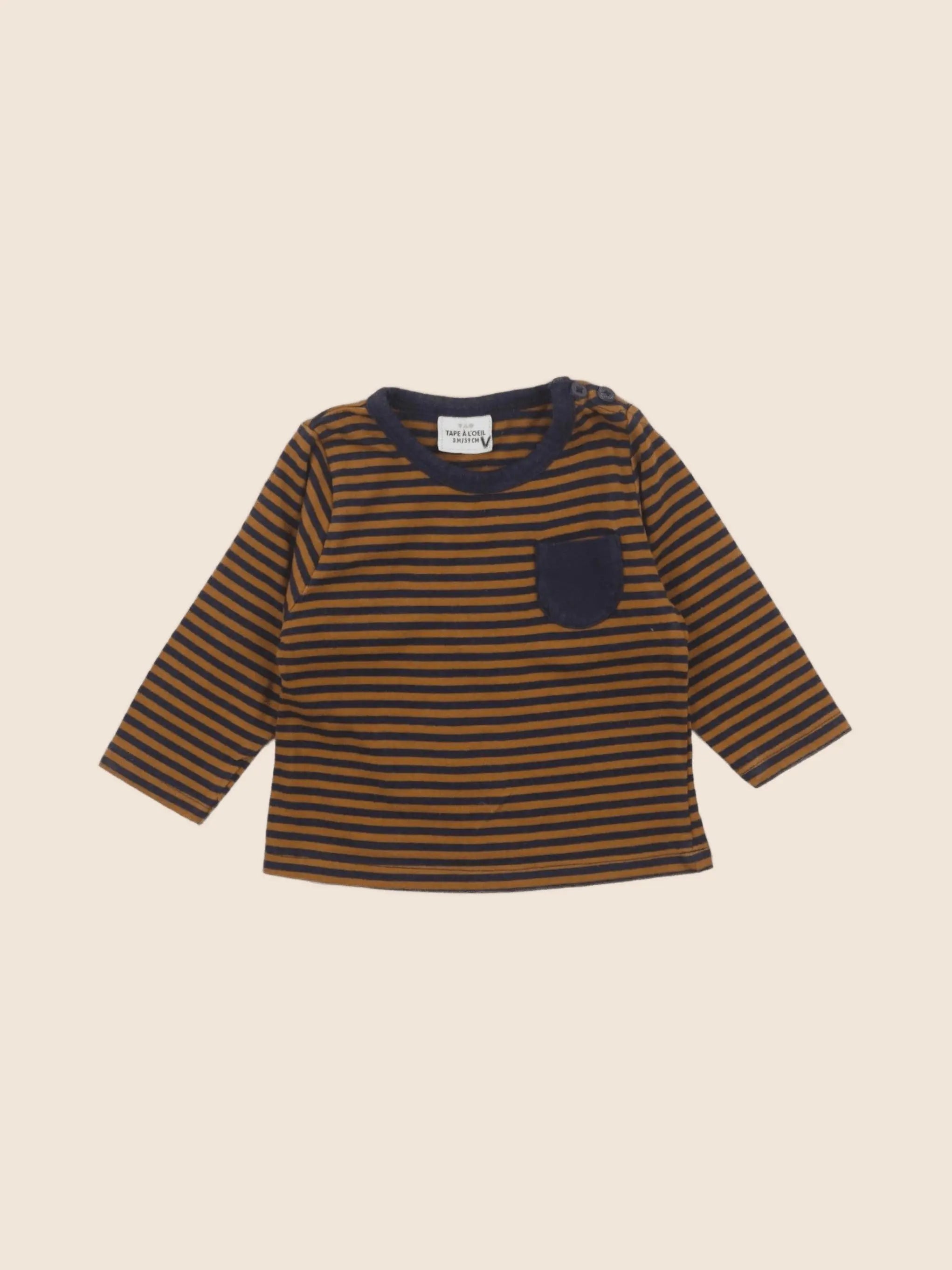 Tape à l'oeil - tee-shirt bleu, marron - 3 mois