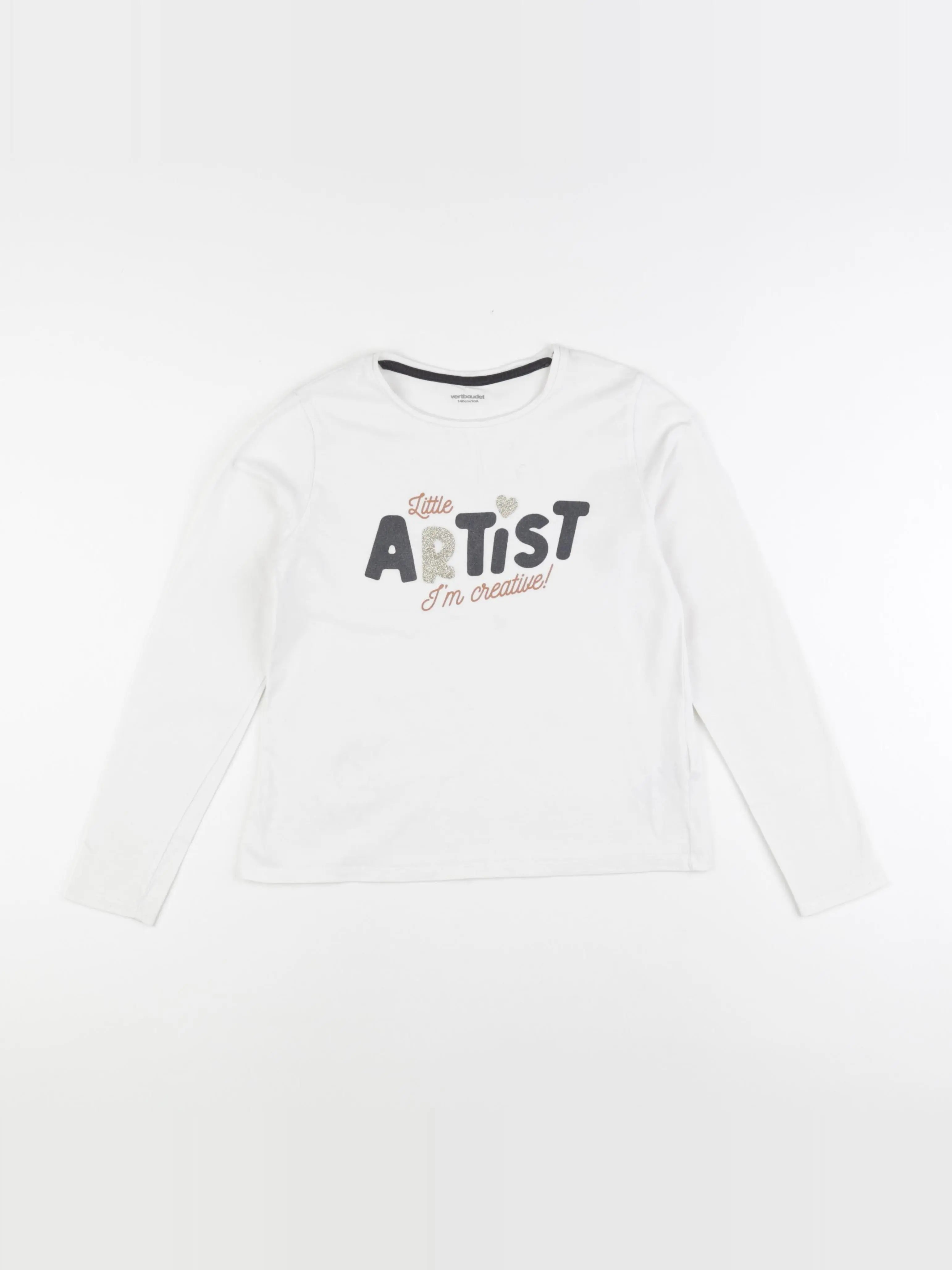 Vertbaudet - tee-shirt blanc - 10 ans