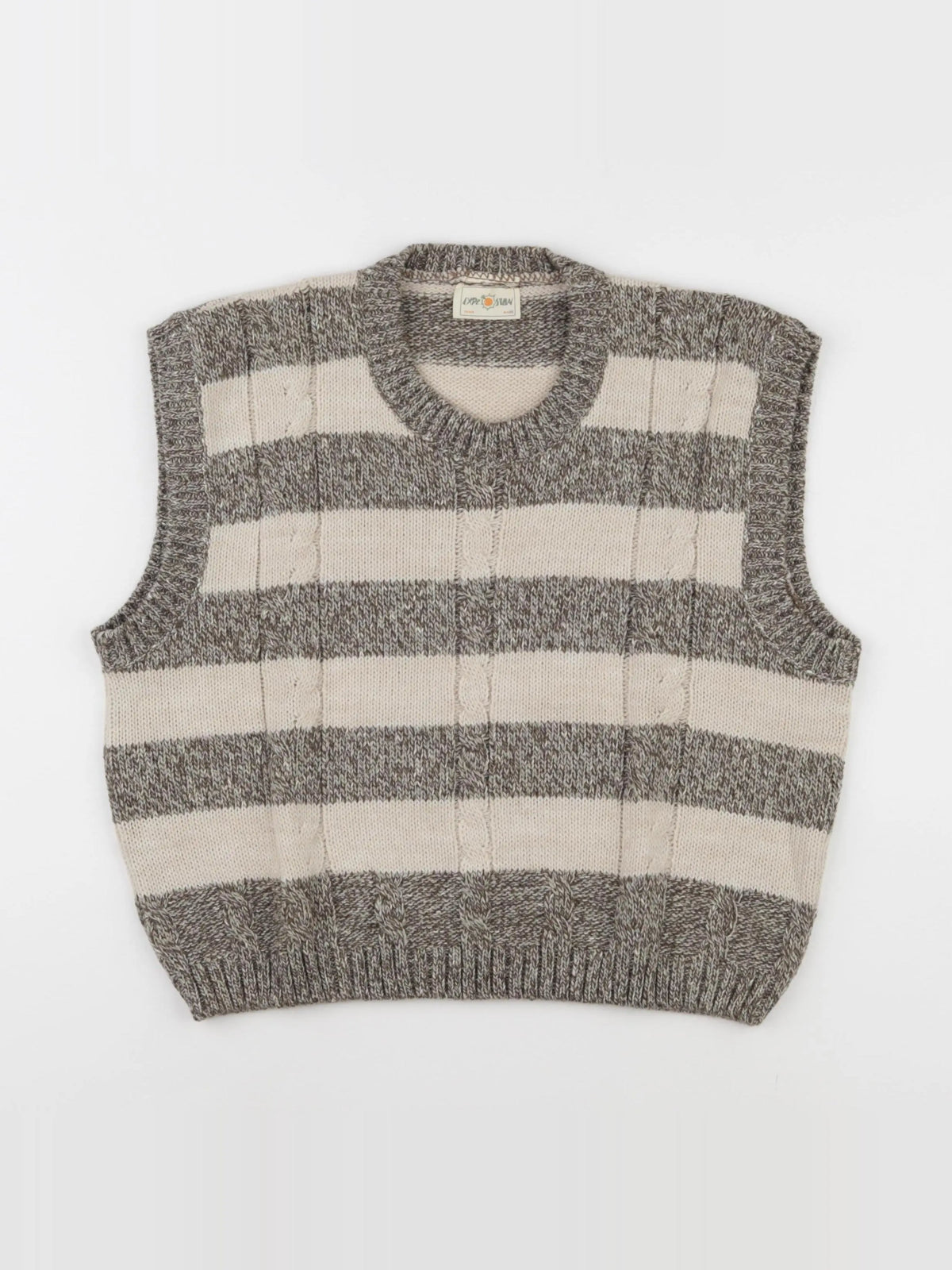 Vintage - pull sans manche taupe - 14 ans