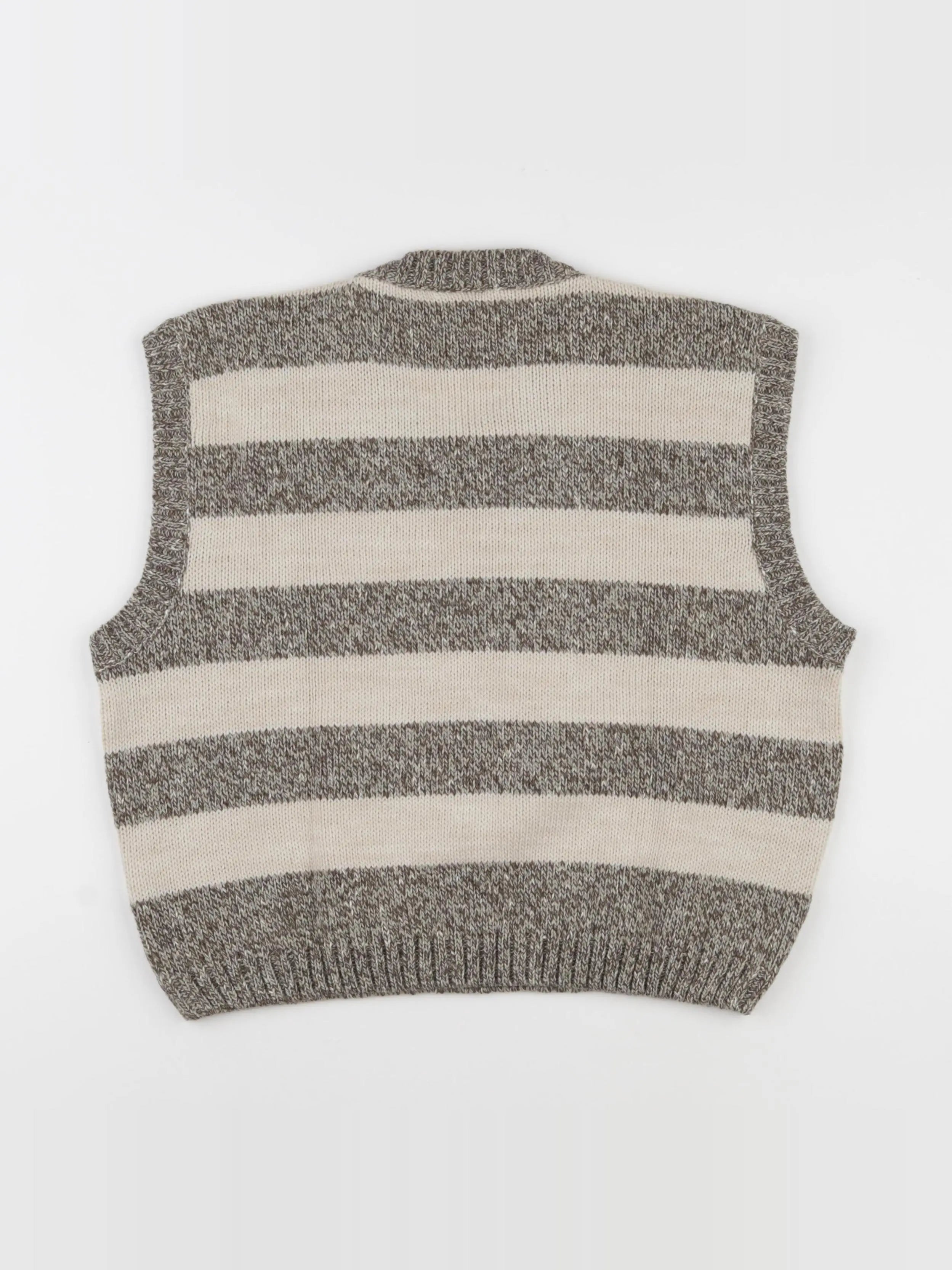 Vintage - pull sans manche taupe - 14 ans