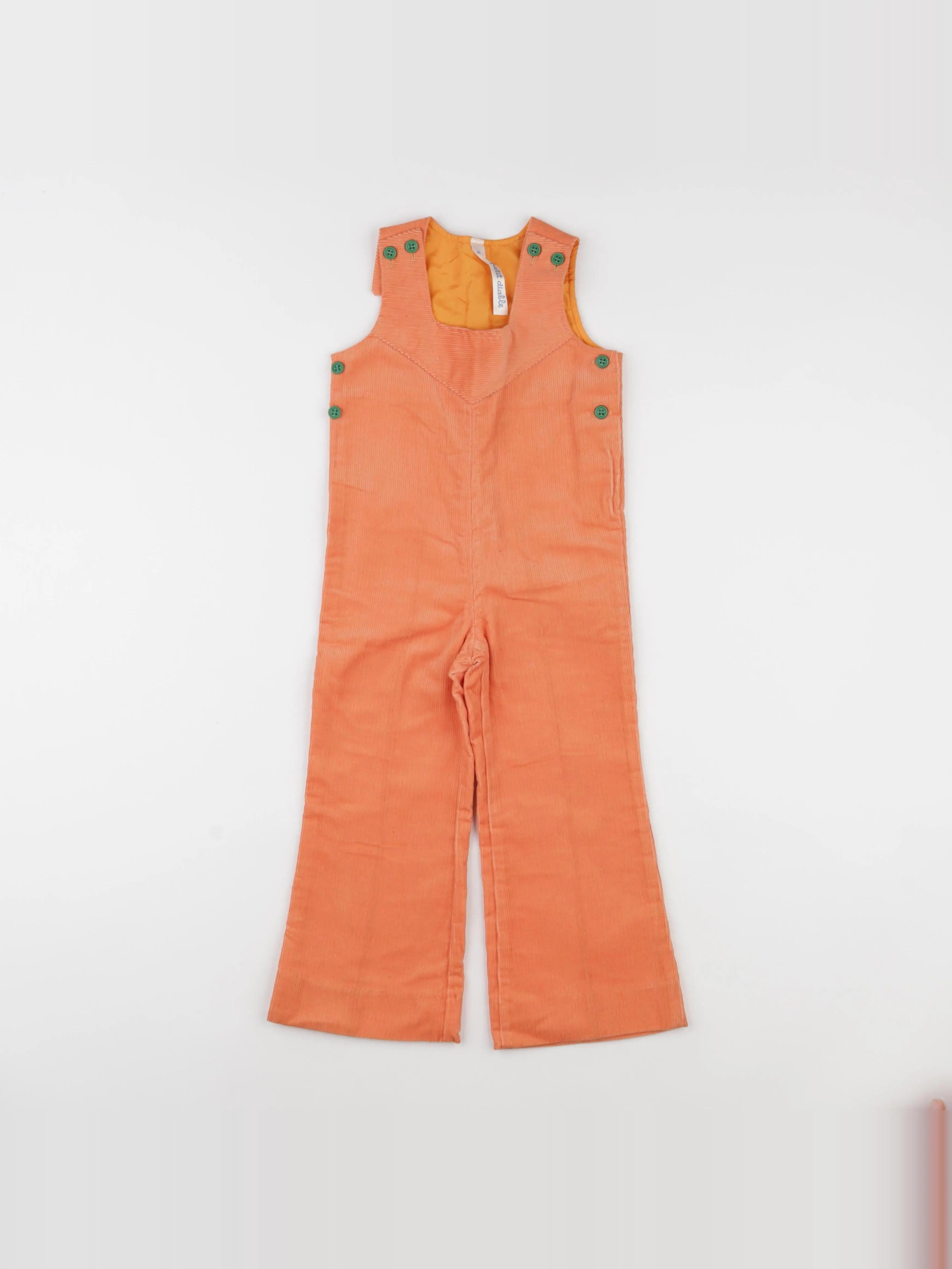 Vintage - combinaison orange en velours côtelé - 2 ans
