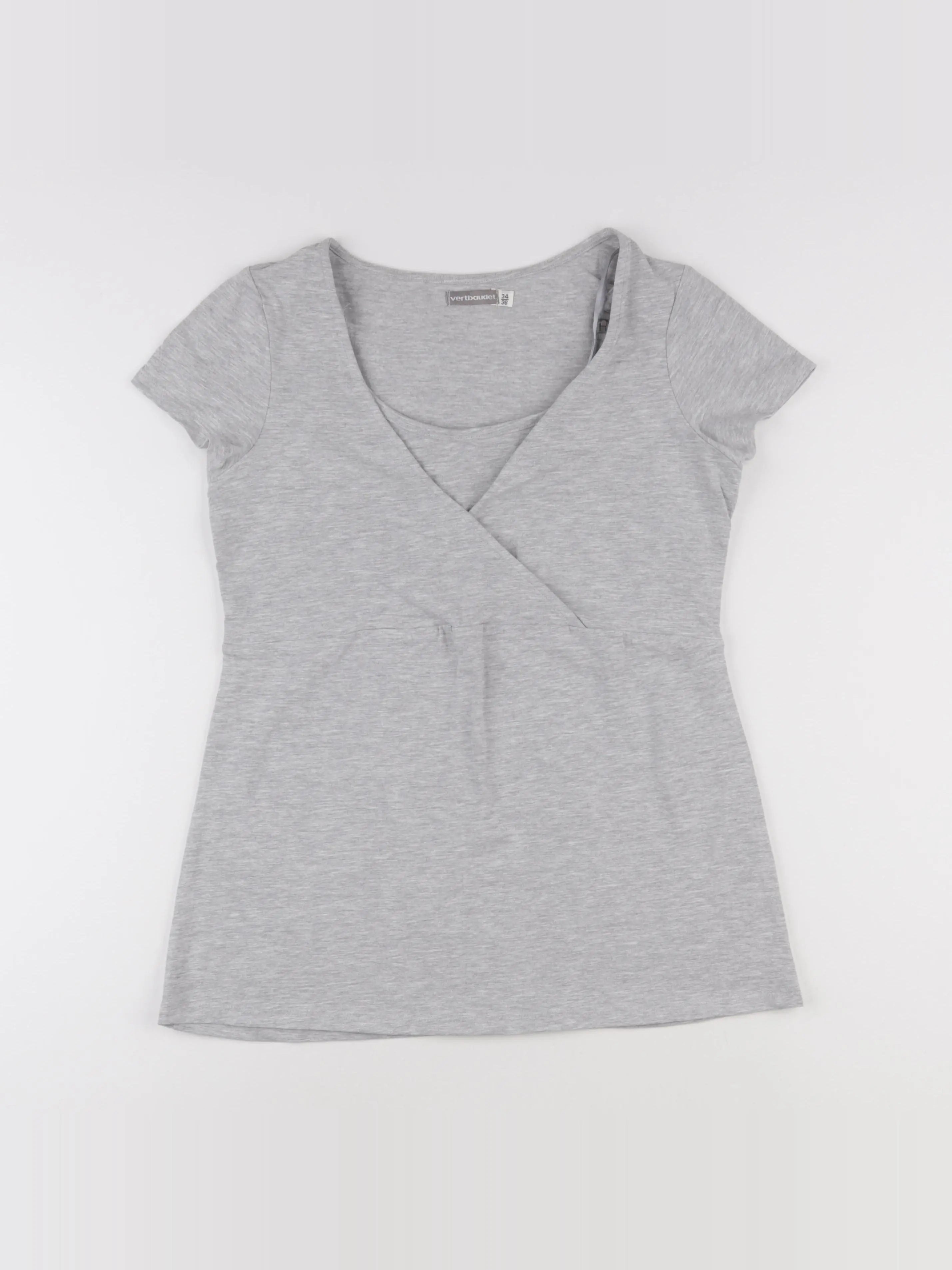 Vertbaudet - tee-shirt grossesse gris - 34 à 36