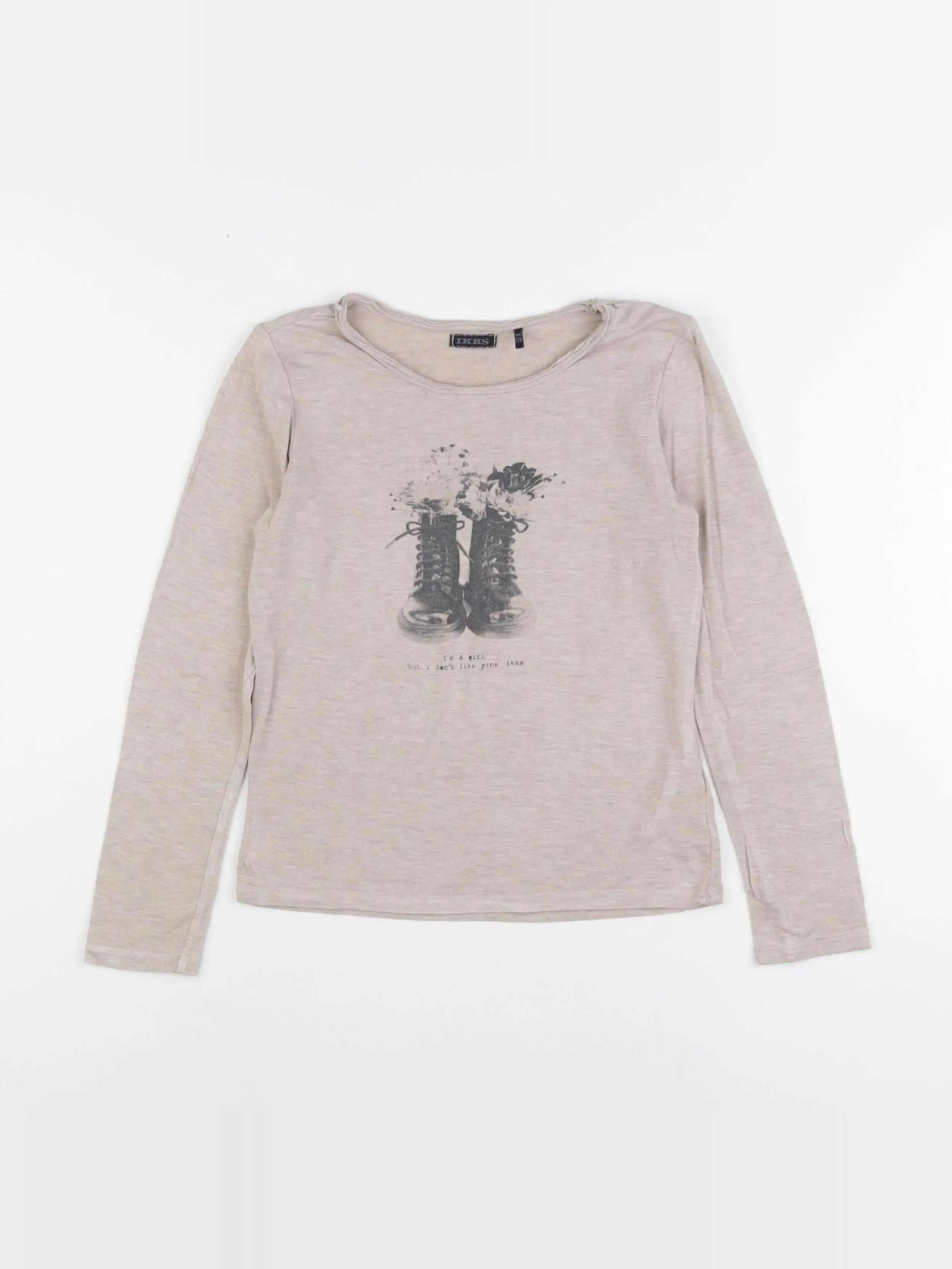 IKKS - tee-shirt beige - 8 ans
