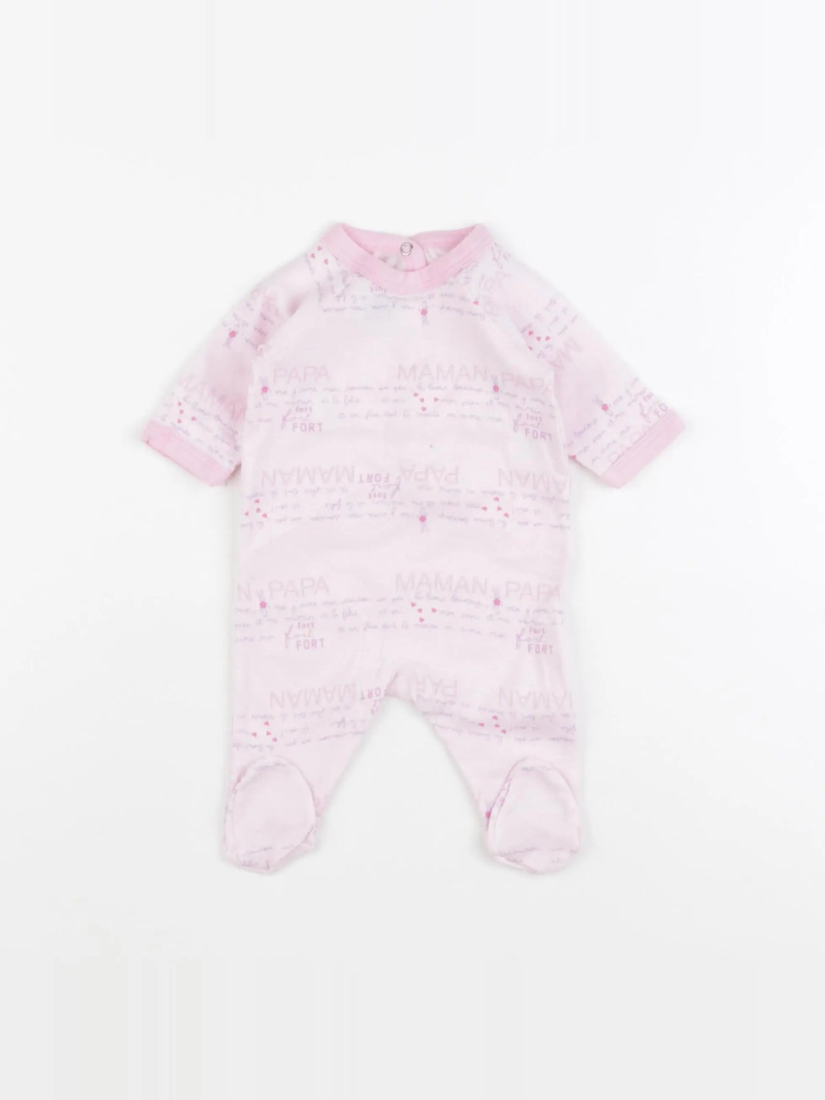 Petit Bateau - pyjama coton rose - 1 mois