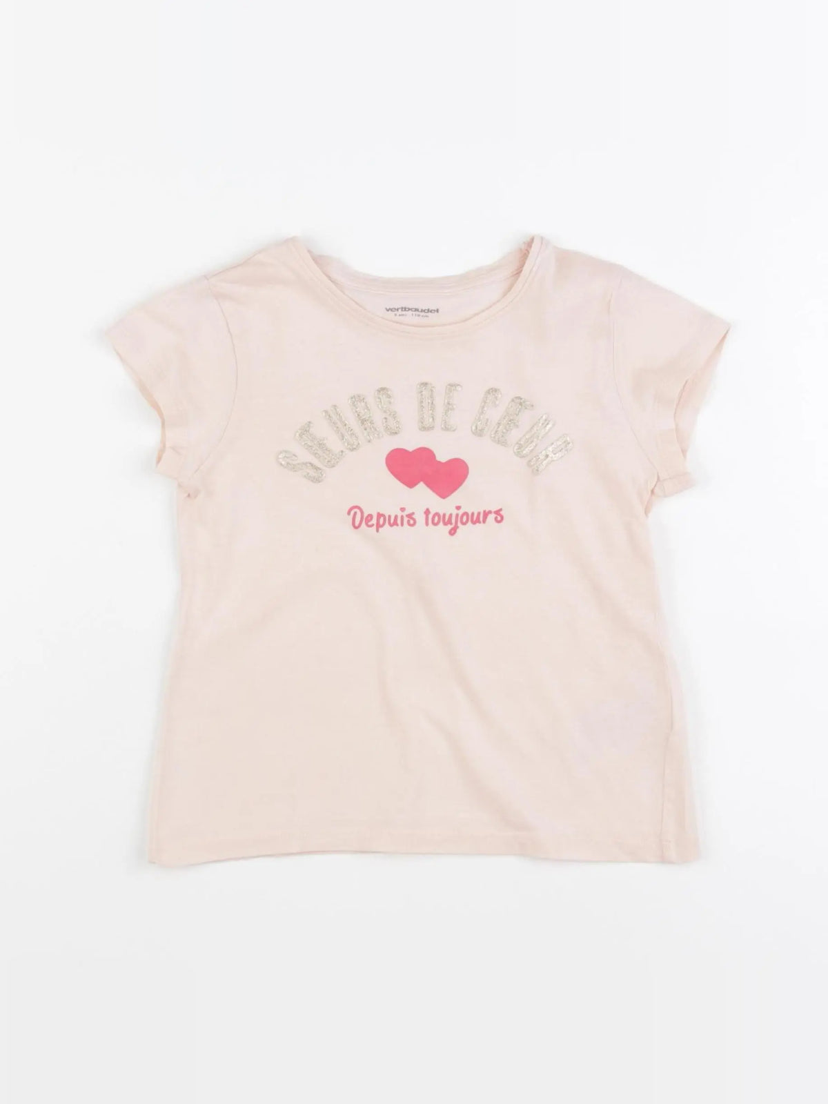 Vertbaudet - tee-shirt rose - 5 ans
