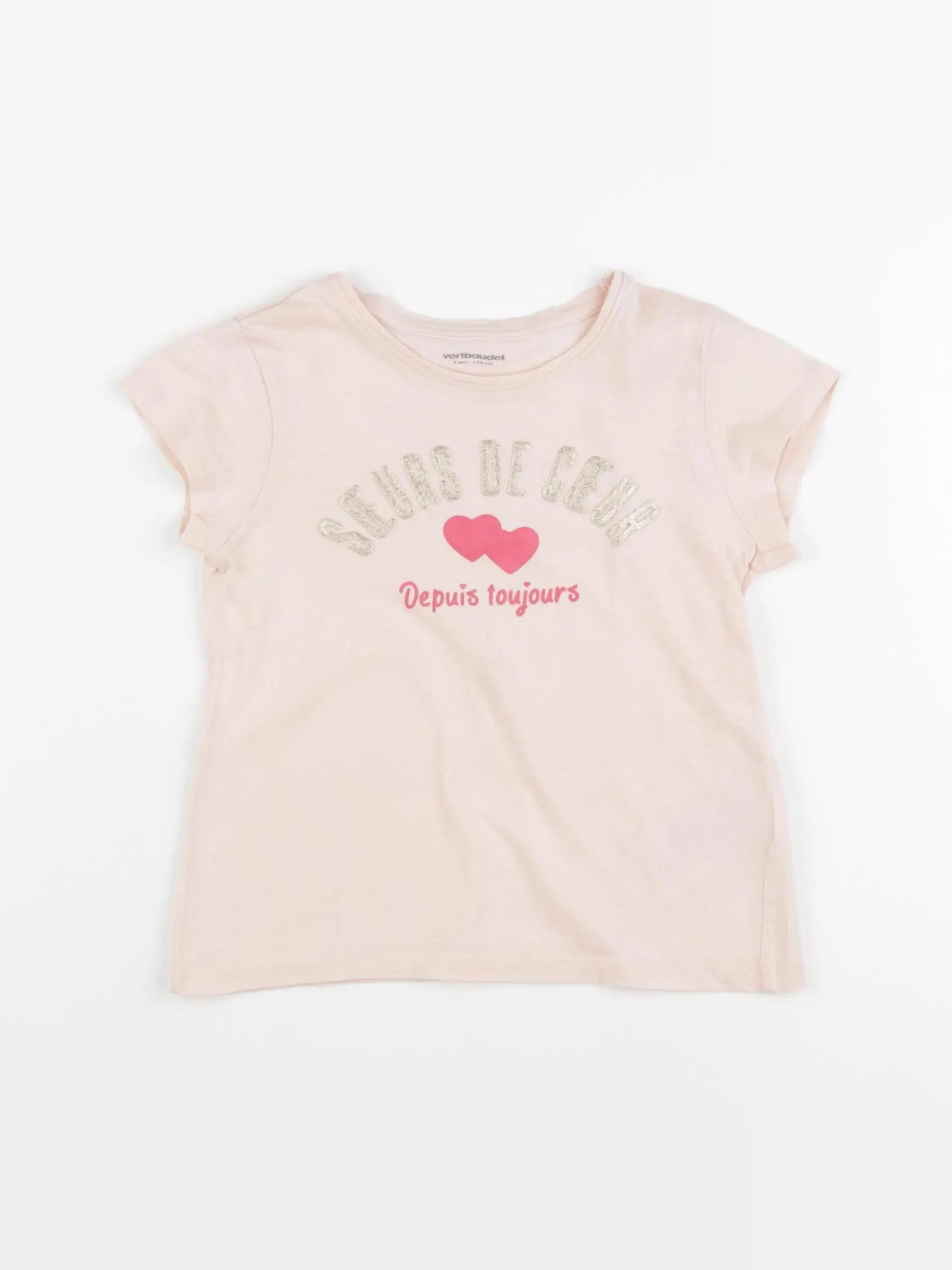 Vertbaudet - tee-shirt rose - 5 ans