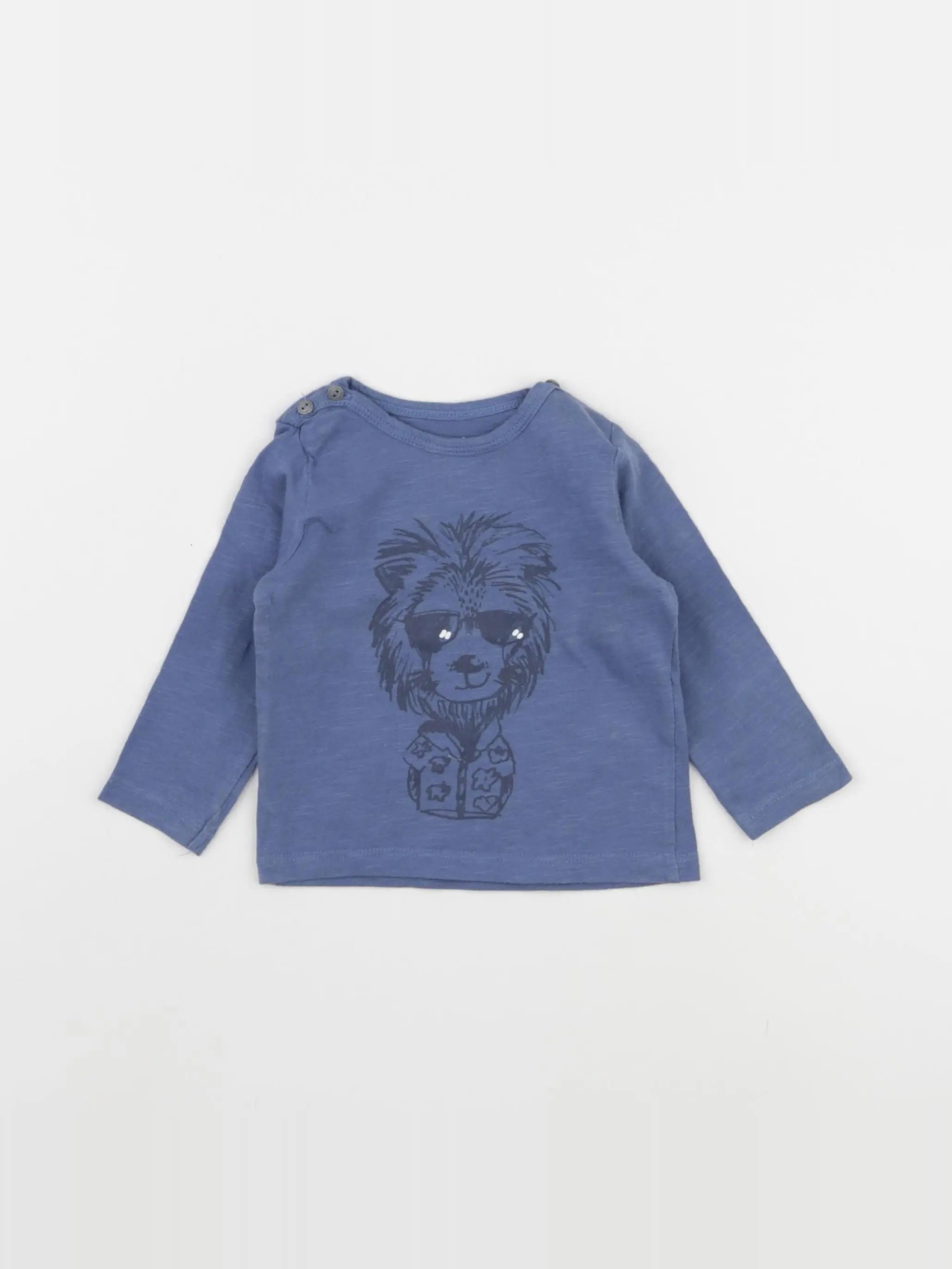 Vertbaudet - tee-shirt bleu - 6 mois