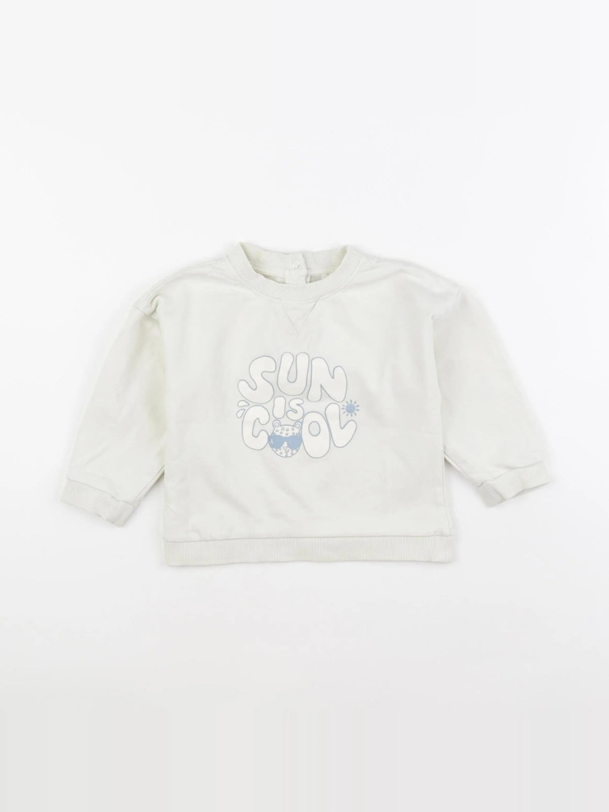 Vertbaudet - sweat beige - 24 mois