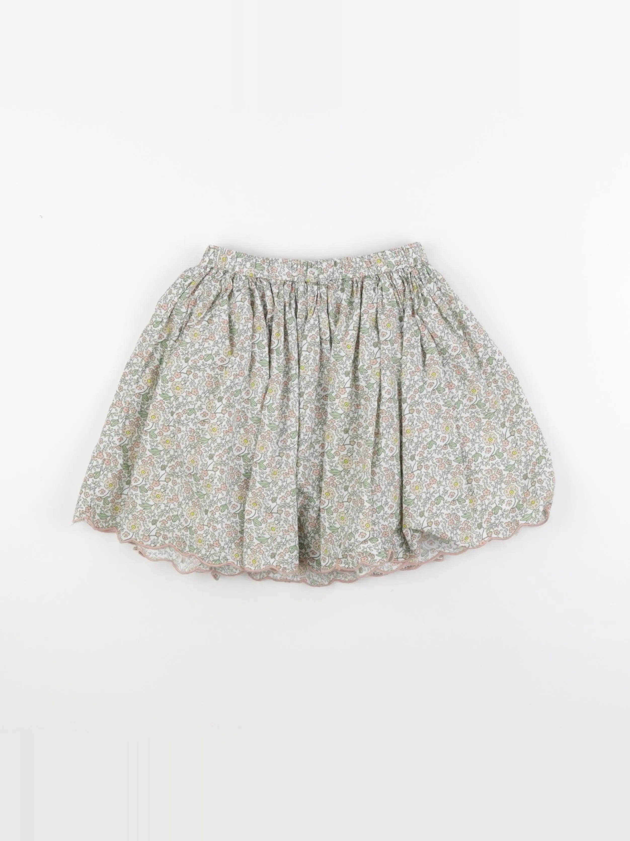 Vertbaudet - jupe coton beige - 8 ans