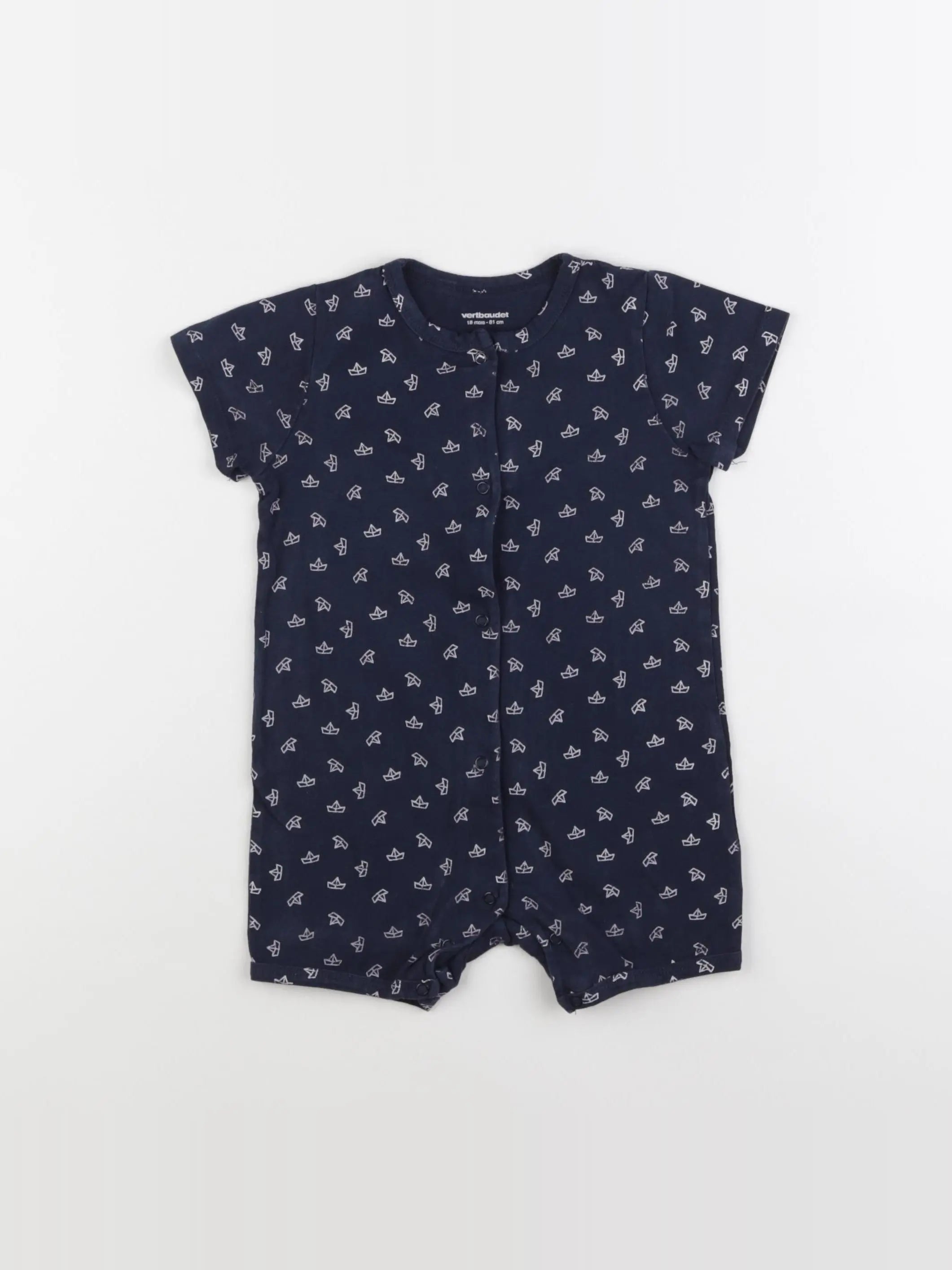 Vertbaudet - pyjama coton bleu - 18 mois