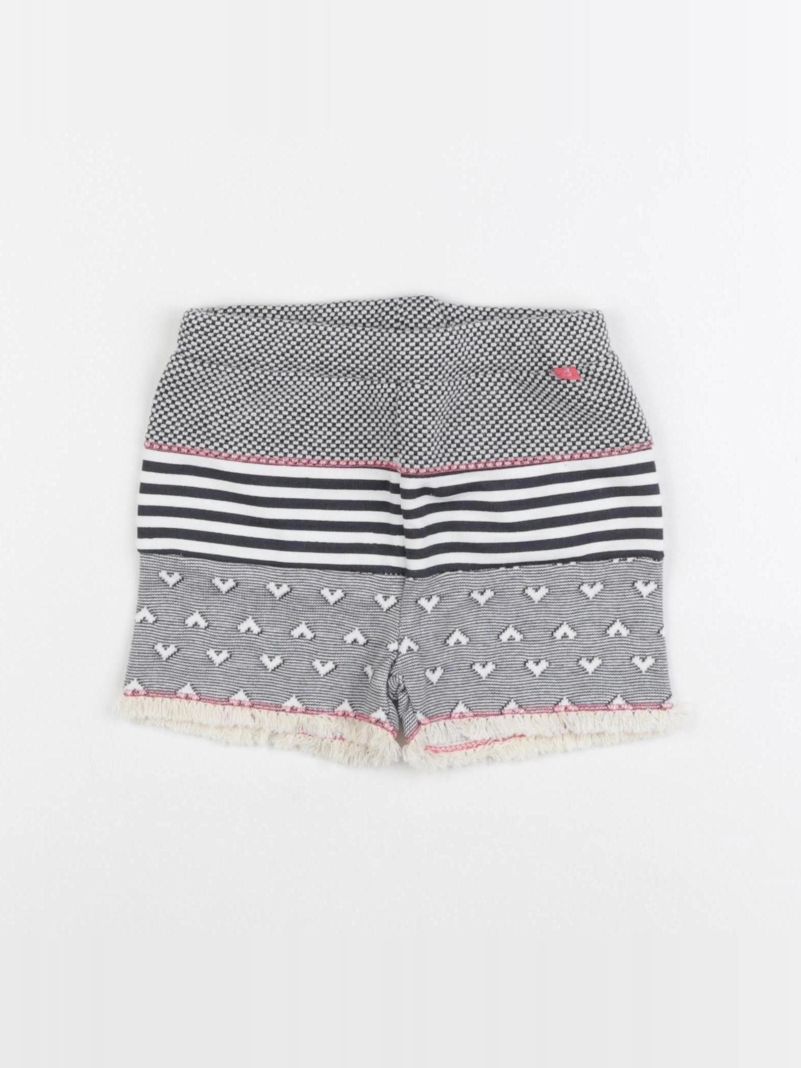 IKKS - short blanc, noir - 18 mois