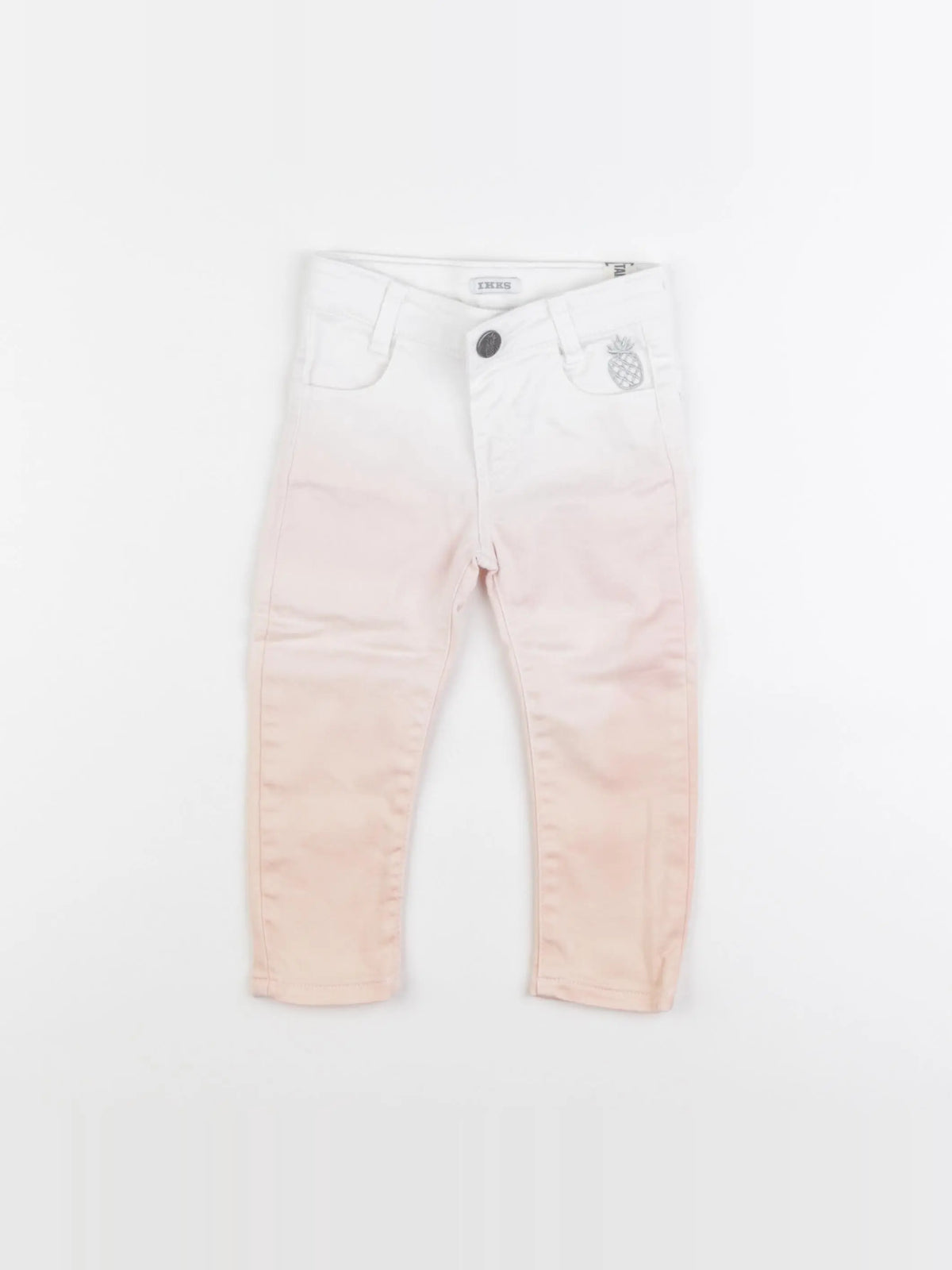 IKKS - jean blanc, rose - 18 mois
