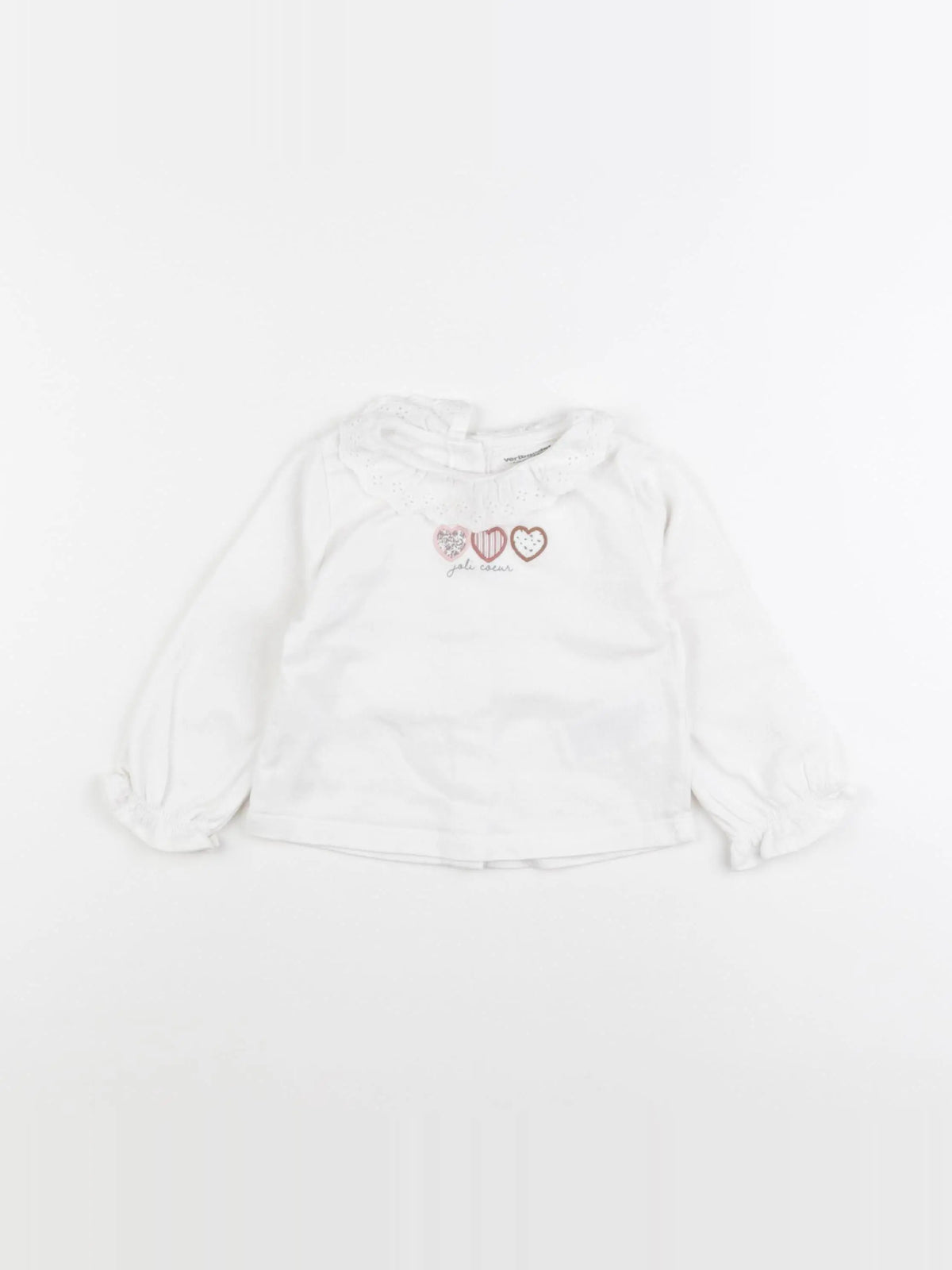 Vertbaudet - tee-shirt blanc - 12 mois