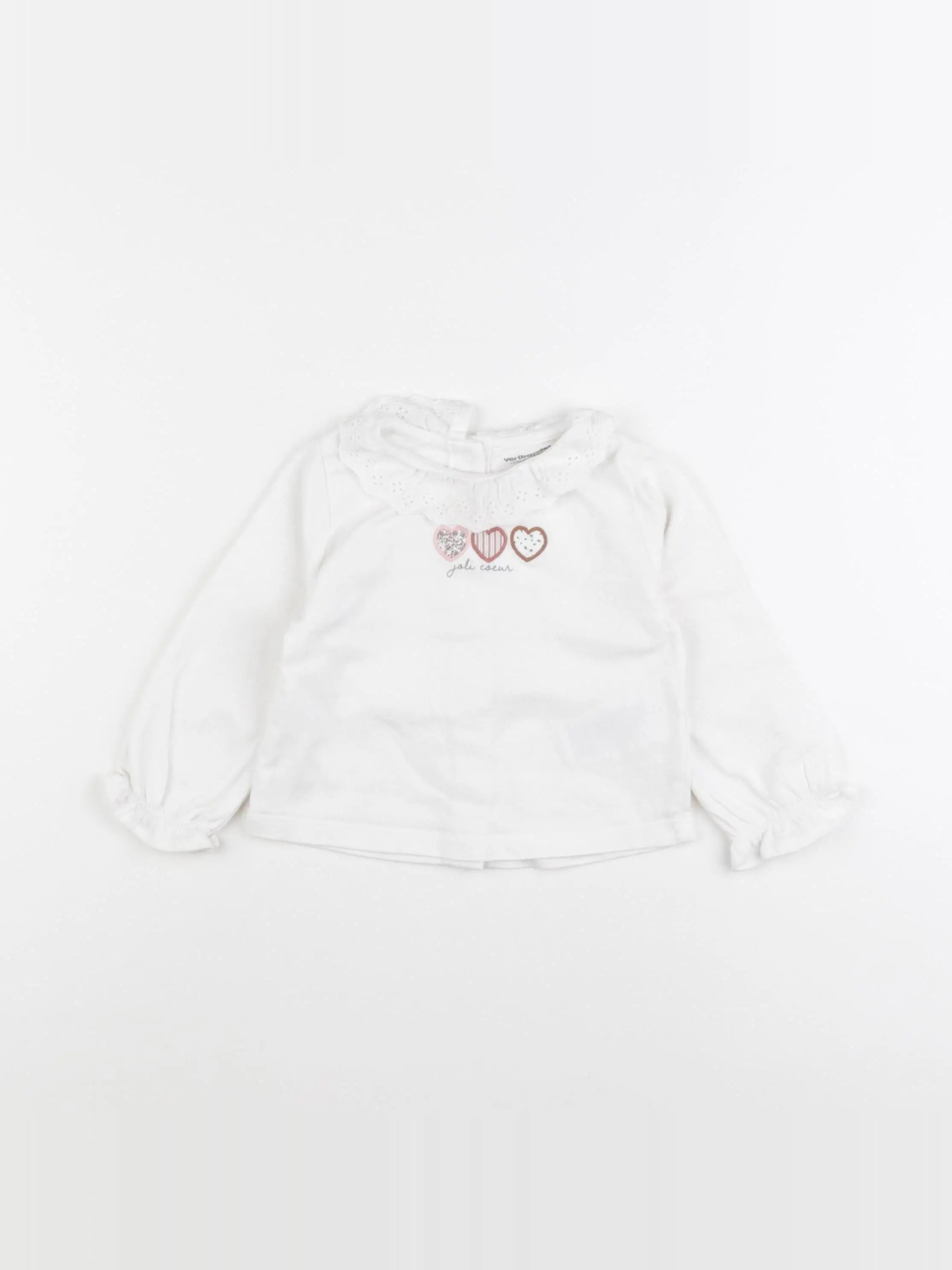 Vertbaudet - tee-shirt blanc - 12 mois