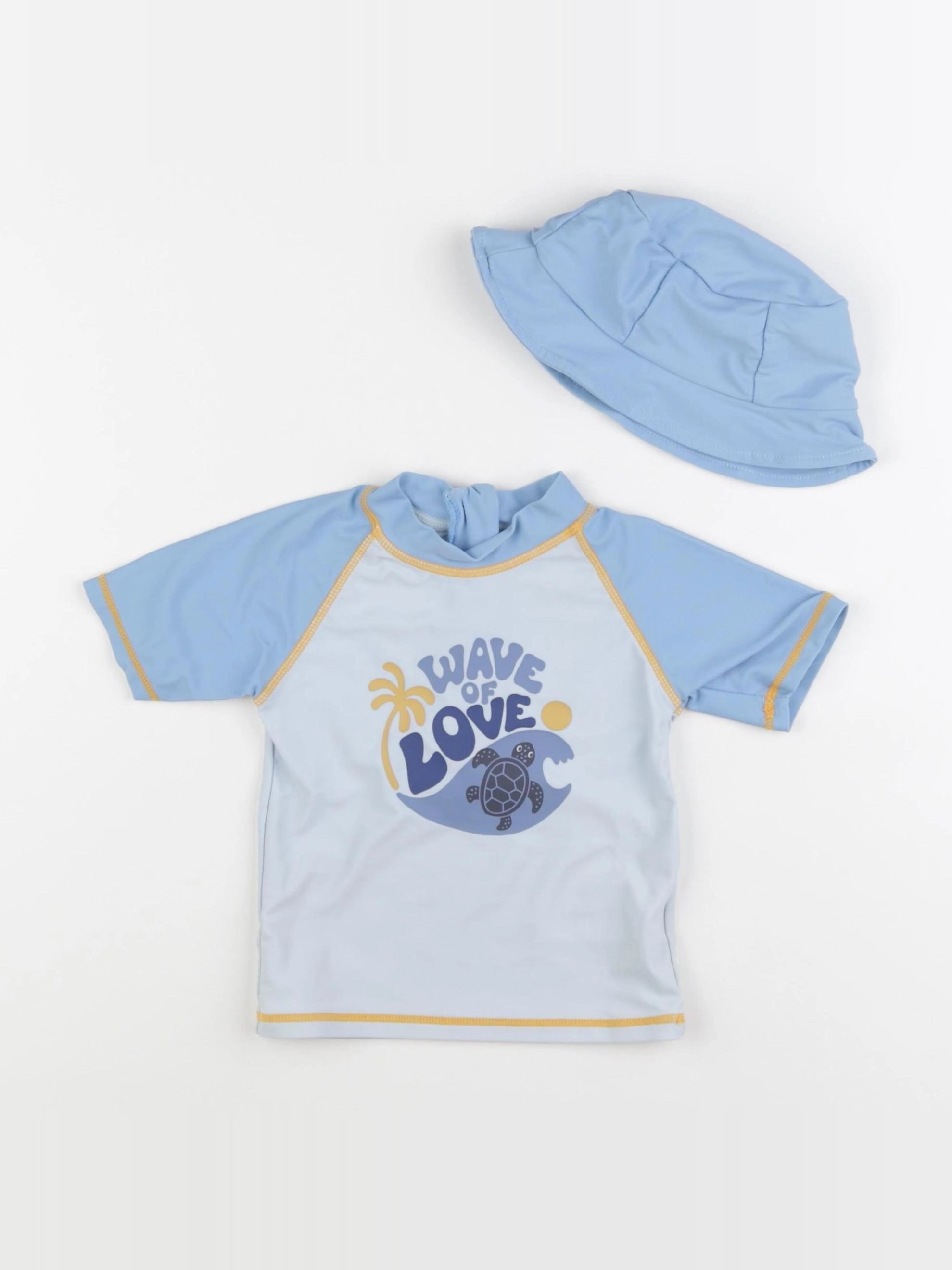 Vertbaudet - tee-shirt de bain bleu - 18 mois