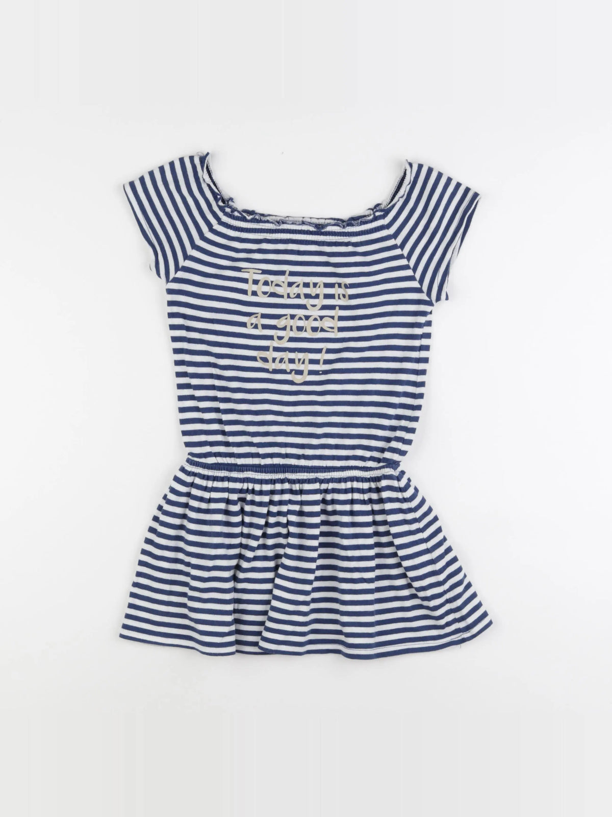 Vertbaudet - robe blanc, bleu - 6 ans