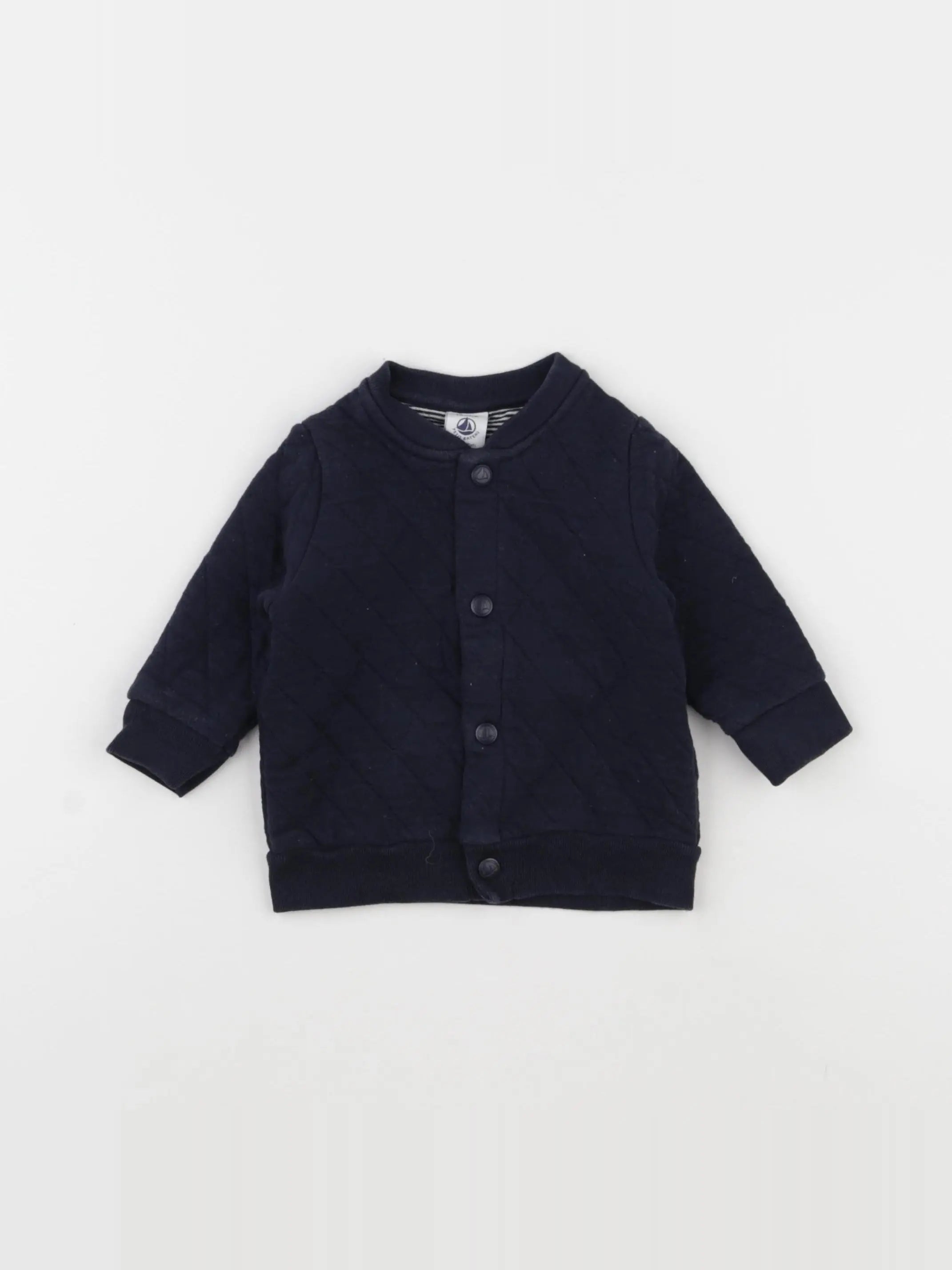 Petit Bateau - sweat bleu - 6 mois