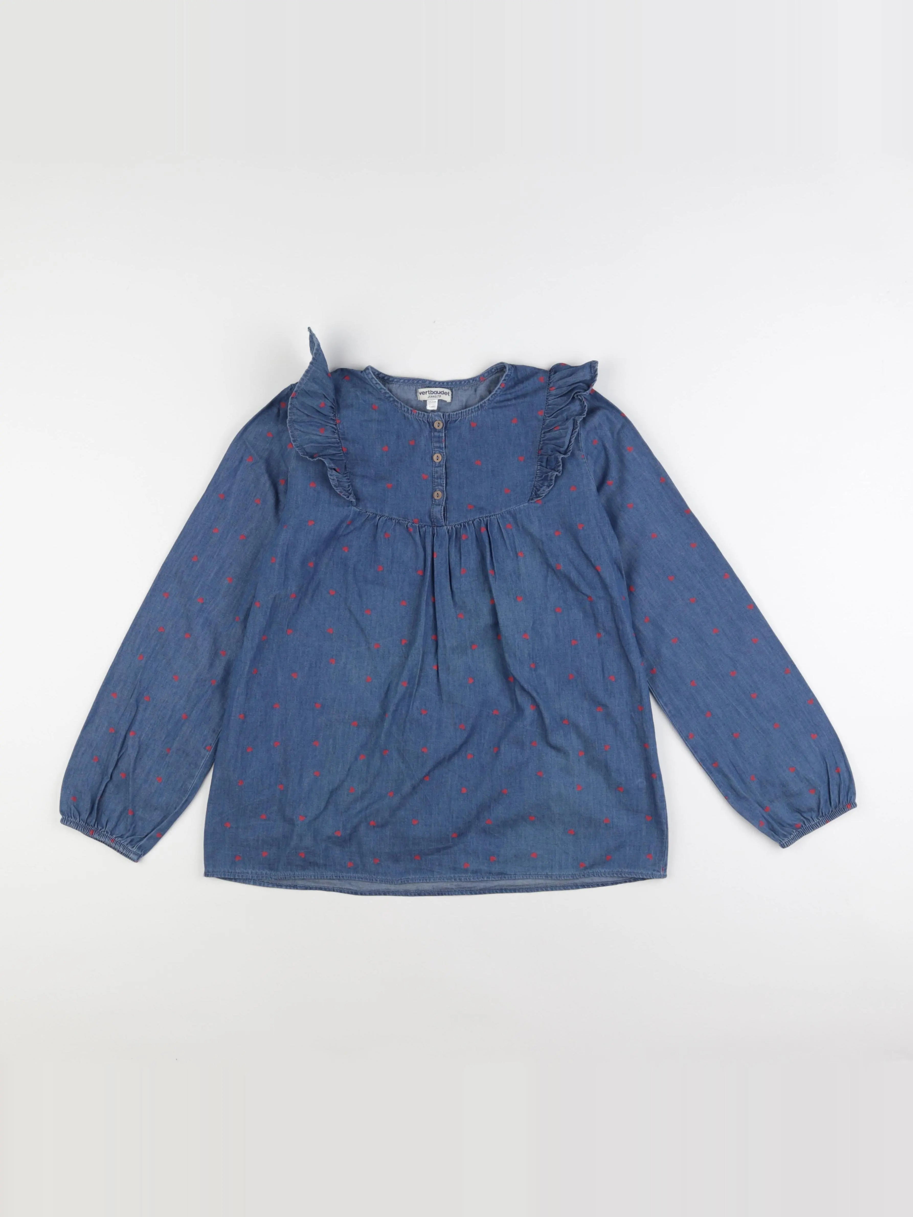 Vertbaudet - blouse bleu, rouge - 12 ans