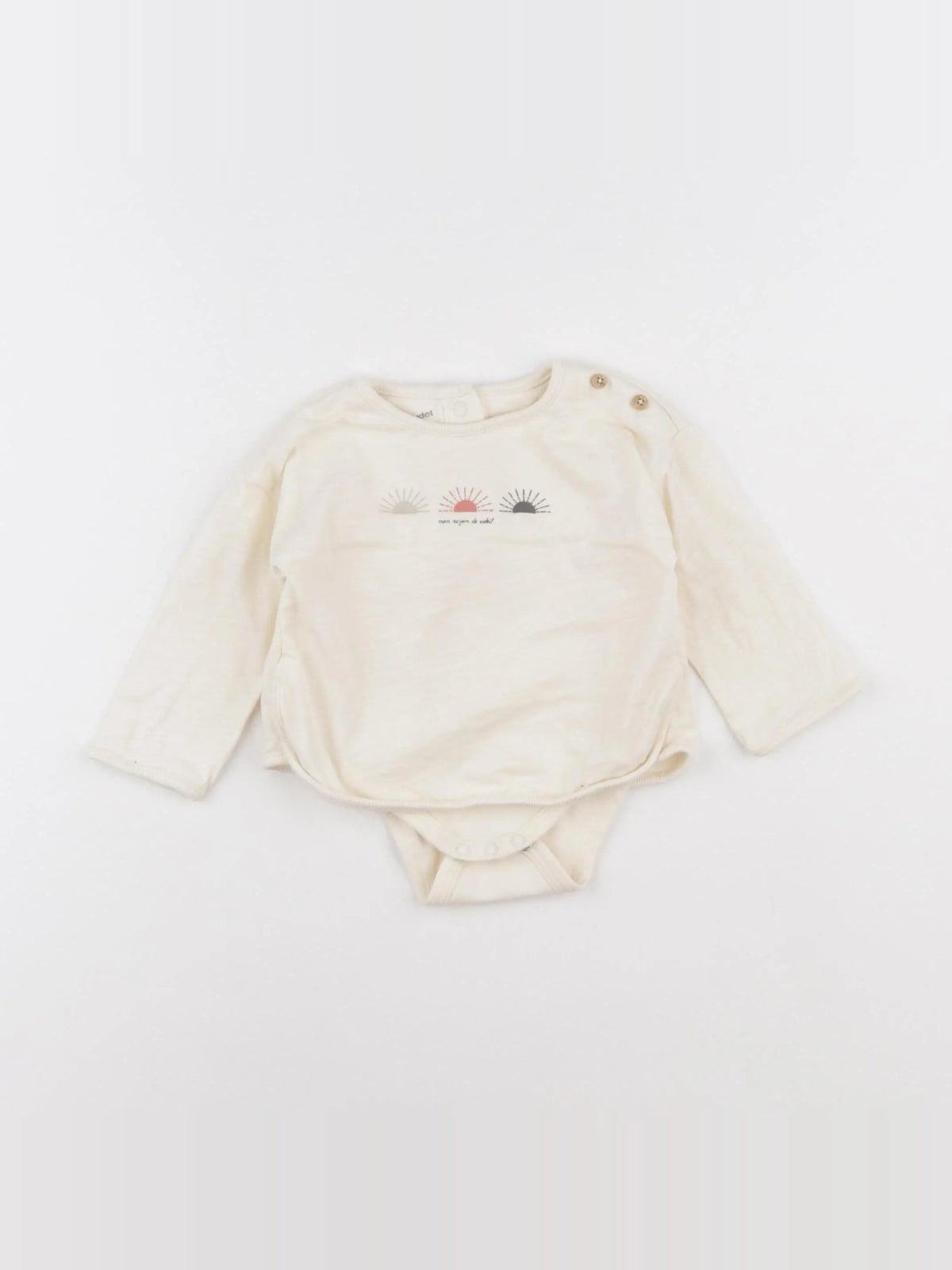 Vertbaudet - body tee-shirt beige - 3 mois