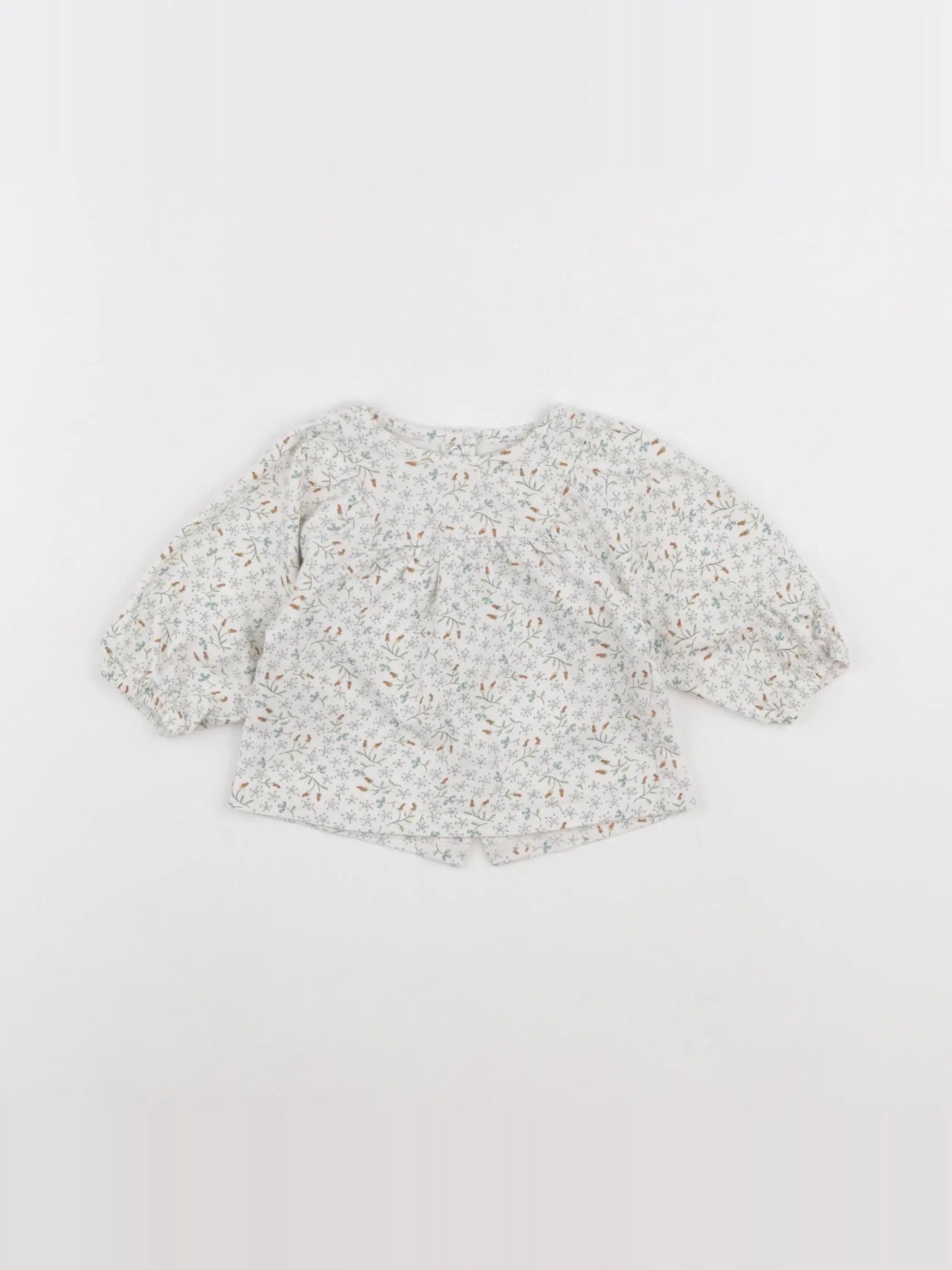 Vertbaudet - tee-shirt blanc, vert - 3 mois